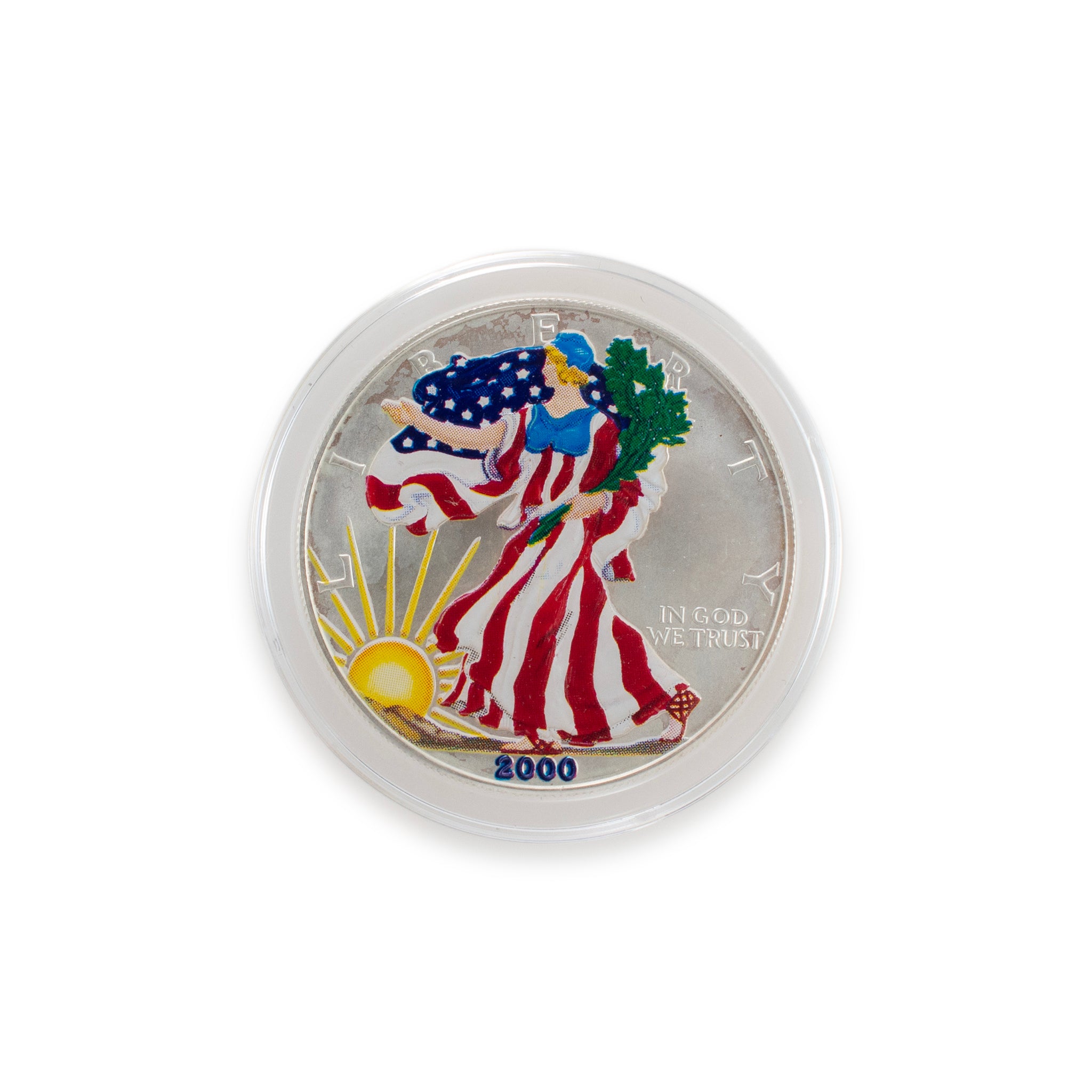2000 Painted 1OZ 999 Silver $1 American Eagle Liberty Coin