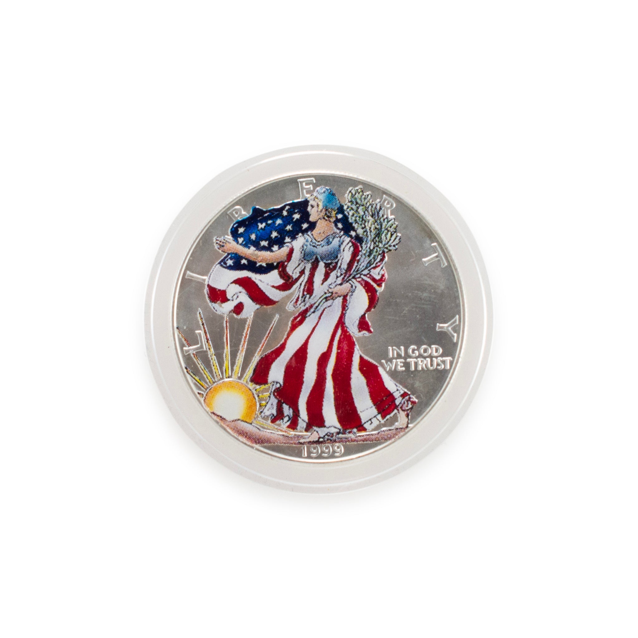 1999 Painted 1OZ 999 Silver $1 American Eagle Liberty Coin