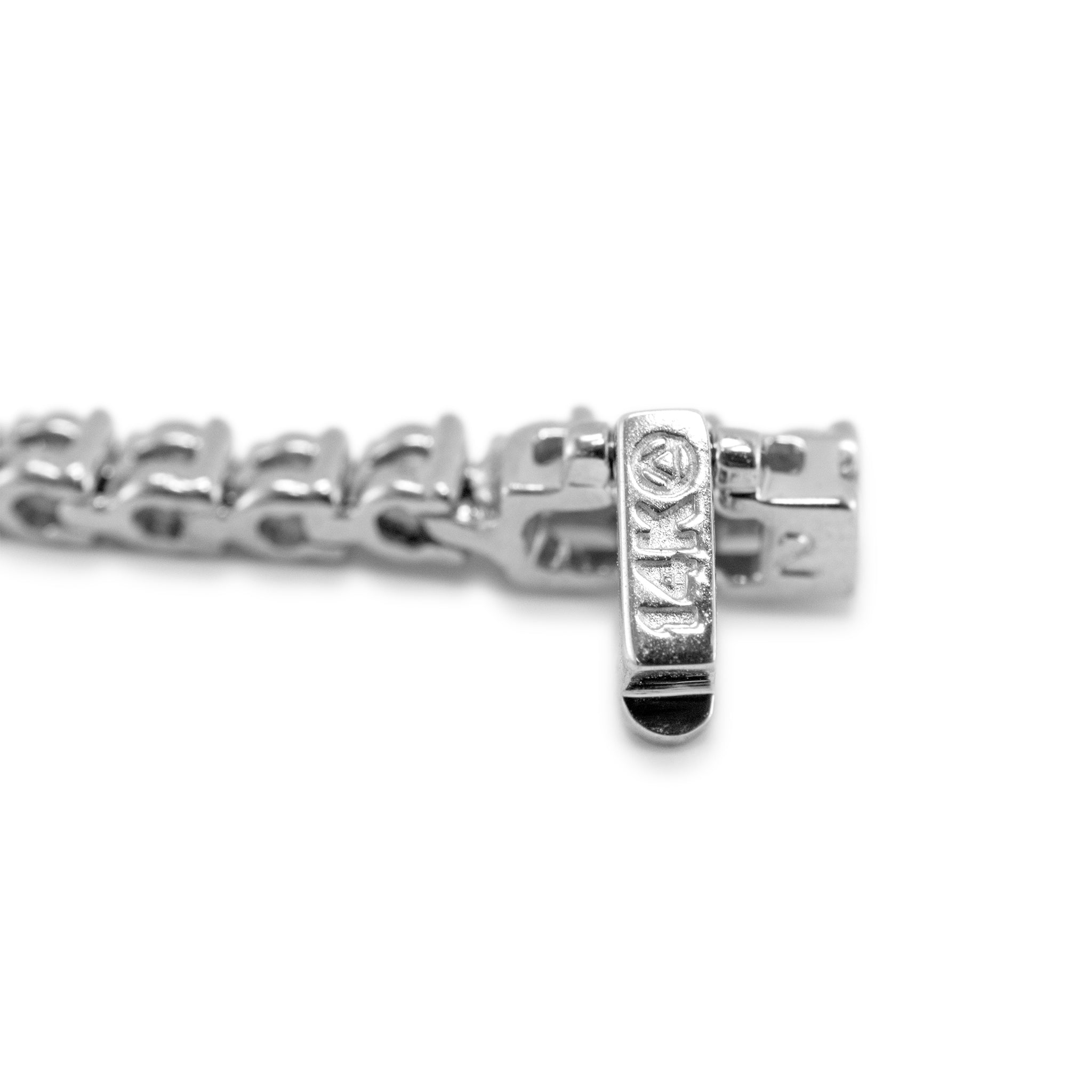14K White Gold 3-Prong 1.83ct Diamond Tennis Bracelet