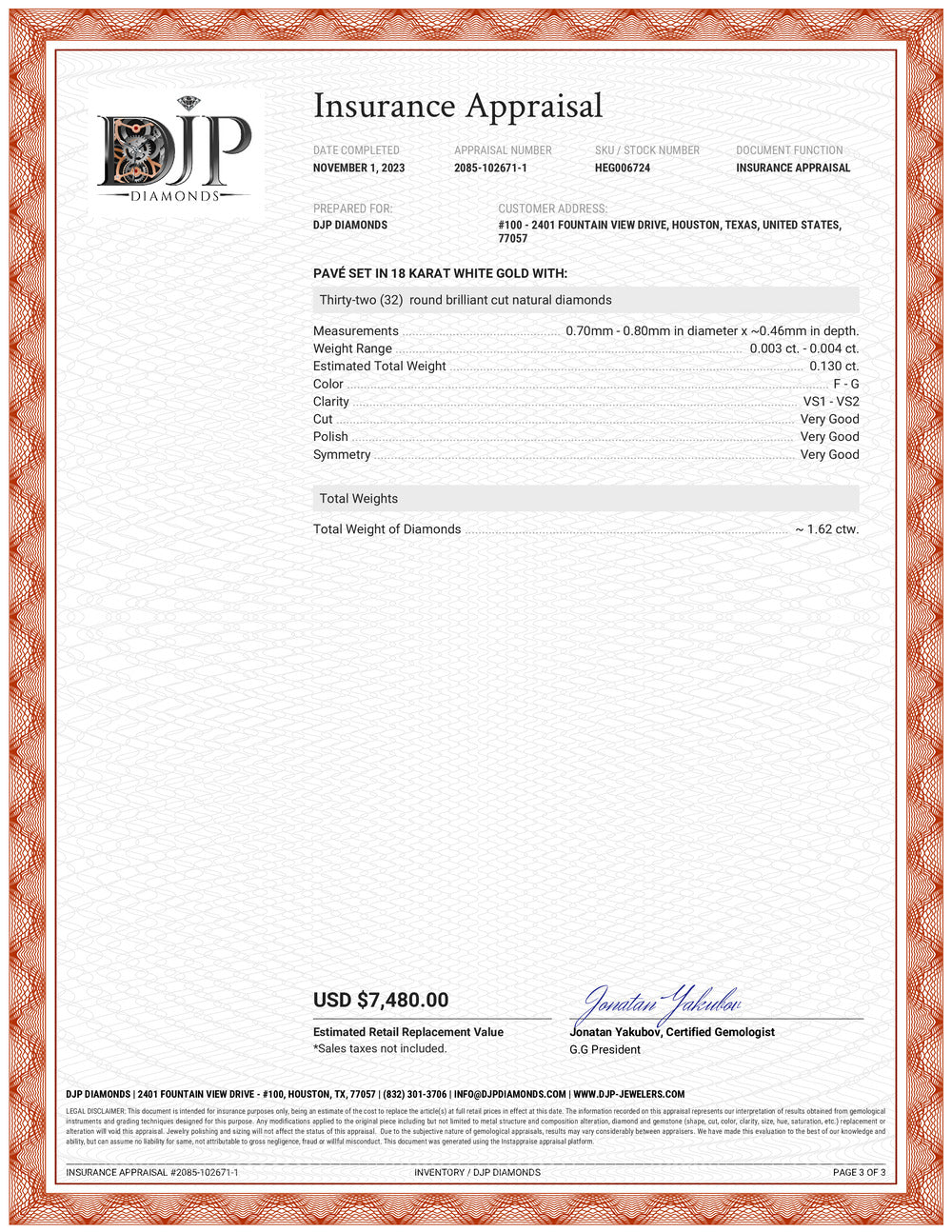 Tacori Ladies 18K White Gold Filigreed Style Square Princess Cut Halo Diamond Stud Earrings