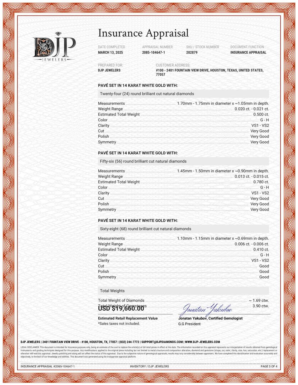 14K White Gold GIA 3.90ct Emerald Hidden Halo Accented Diamond Cocktail Ring