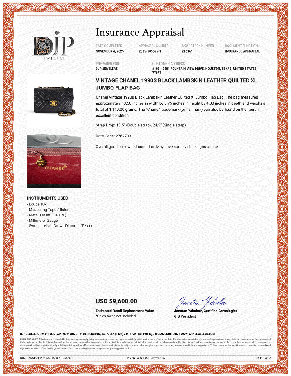 Vintage Chanel 1990s Black Lambskin Leather Quilted XL Jumbo Flap Bag