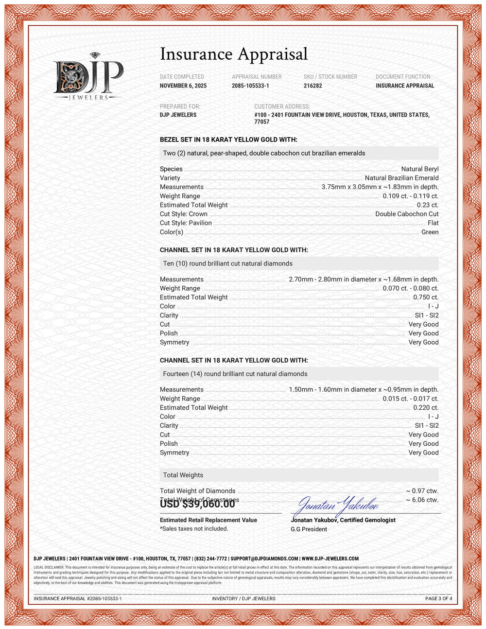 Vintage 18K Gold 5.83ct Sugarloaf Cabochon Green Emerald Diamond Cocktail Ring