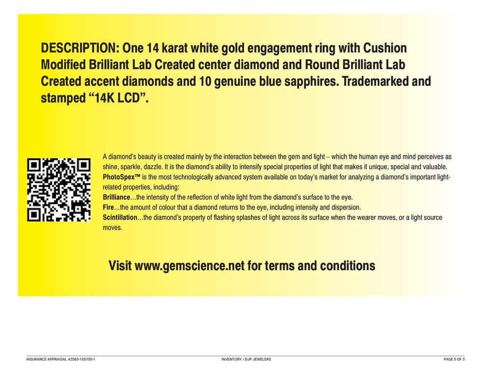 Vera Wang Love 14K Gold Gsi 2.05ct Lab-Grown Diamond Sapphire Engagement Ring