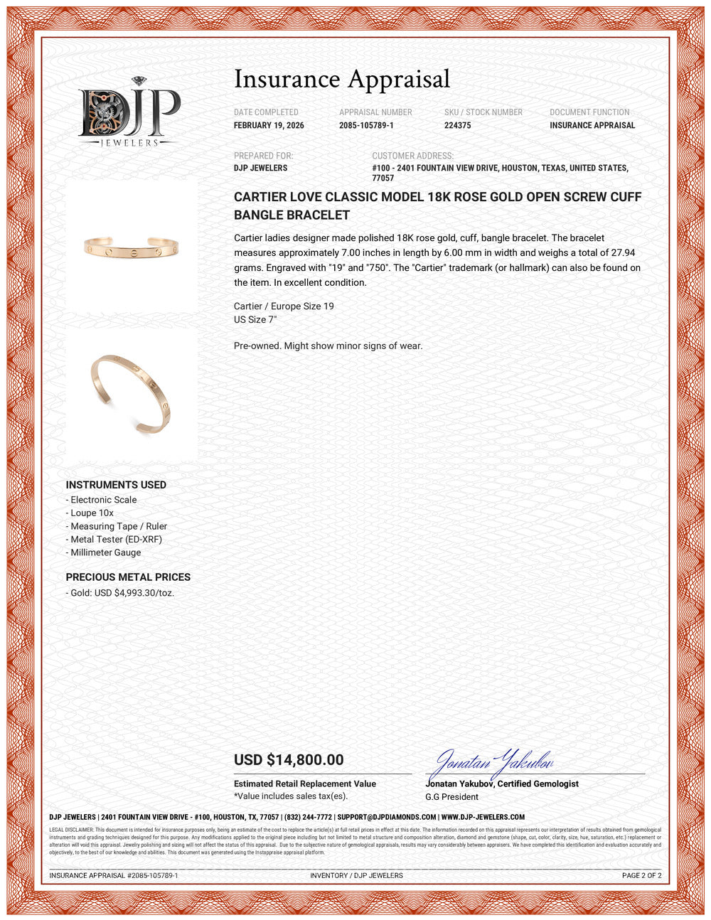 Cartier Love Classic Model 18K Rose Gold Open Screw Cuff Bangle Bracelet