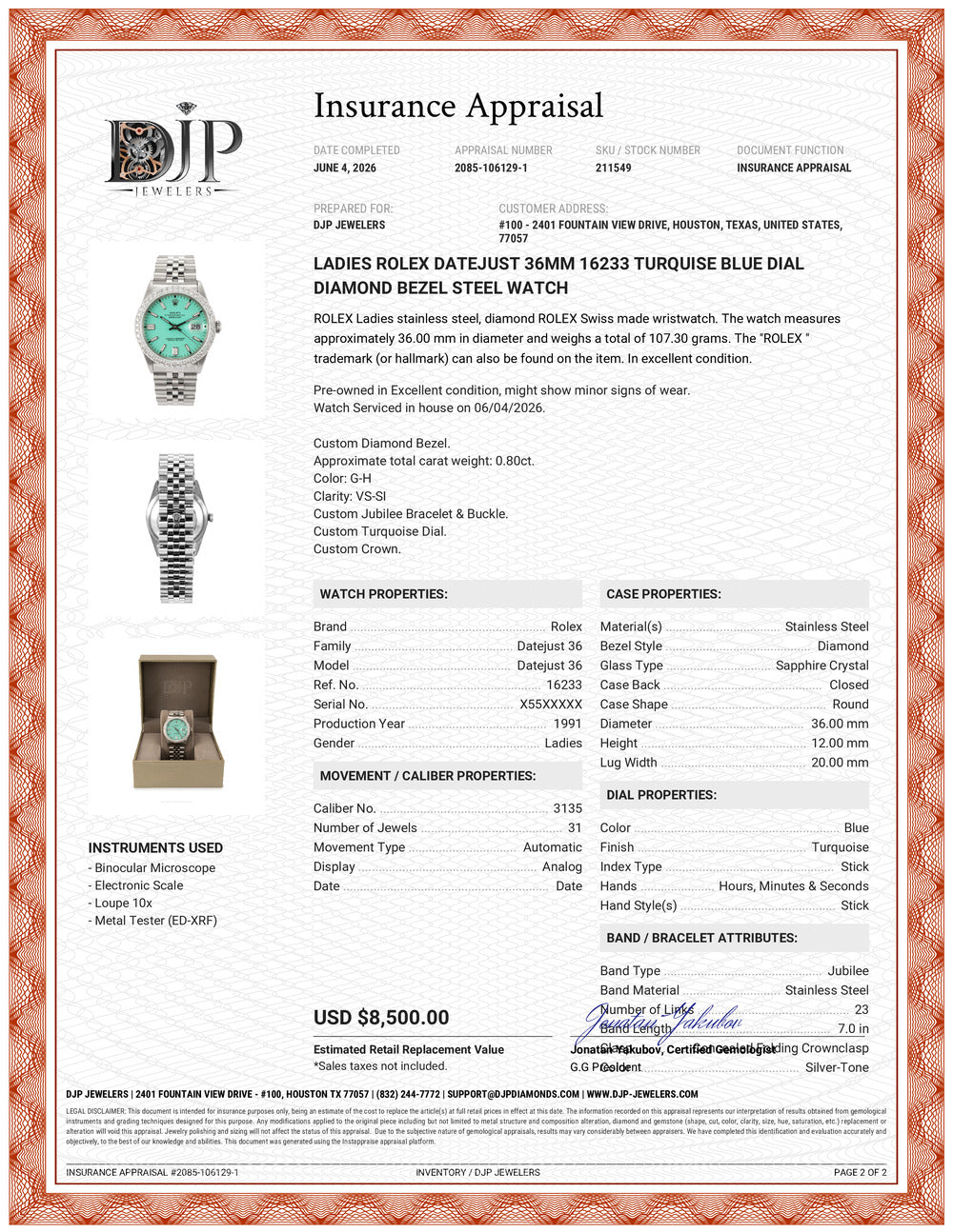 【joya❤︎ページ】 Rolex Datejust stainless steel Diamond Watch | DJP Jewelers