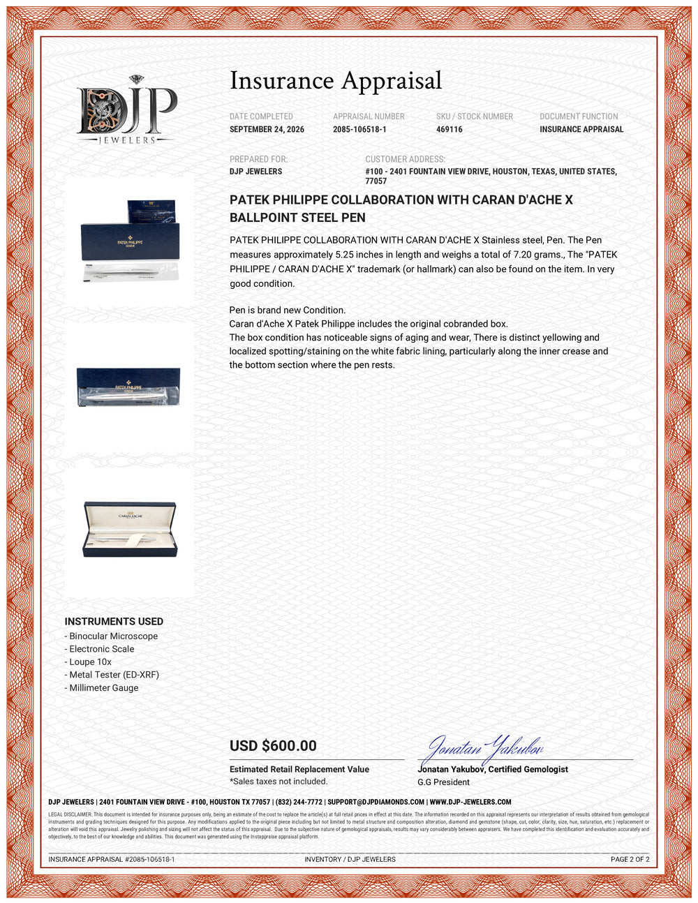 Patek Philippe Collaboration With Caran D’Ache X Ballpoint Steel Pen