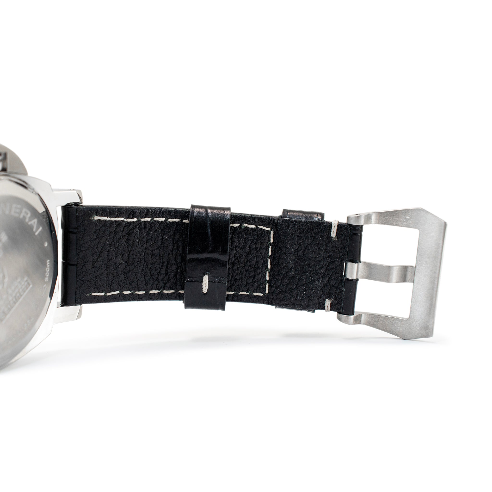 Panerai Luminor Base Logo 44MM OP6834 Black Leather Strap Steel Watch