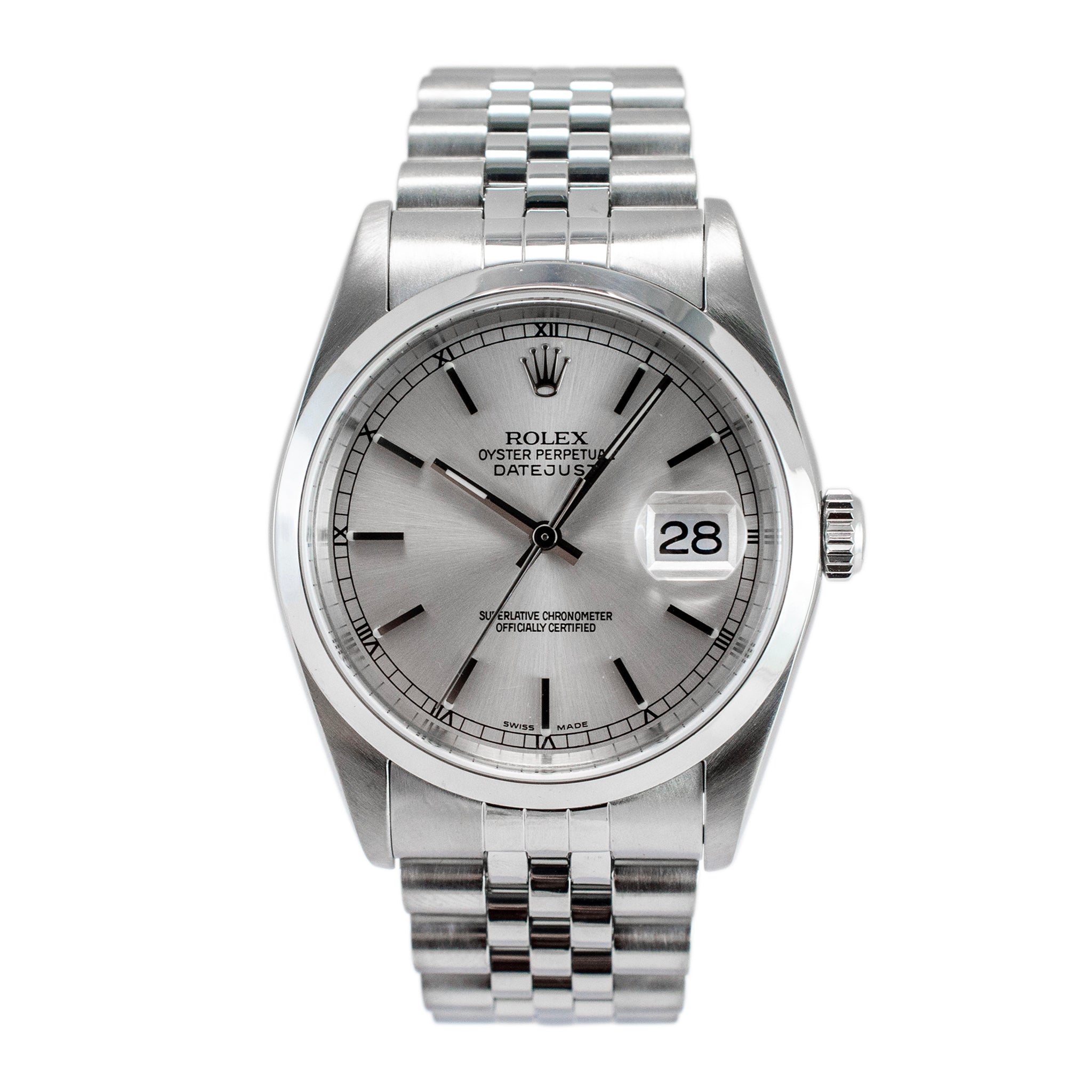Rolex Datejust 36MM 16200 Silver Dial Jubilee Stainless Steel Watch