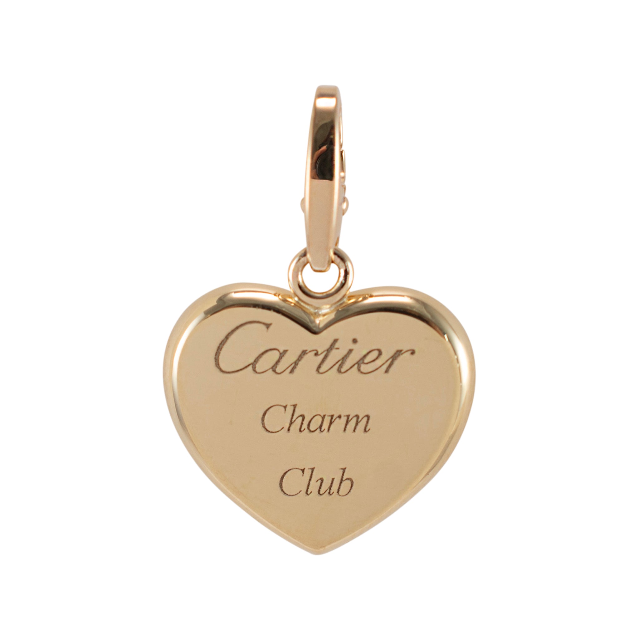 Vintage Cartier 18K Yellow Gold Charm Club Heart Pendant