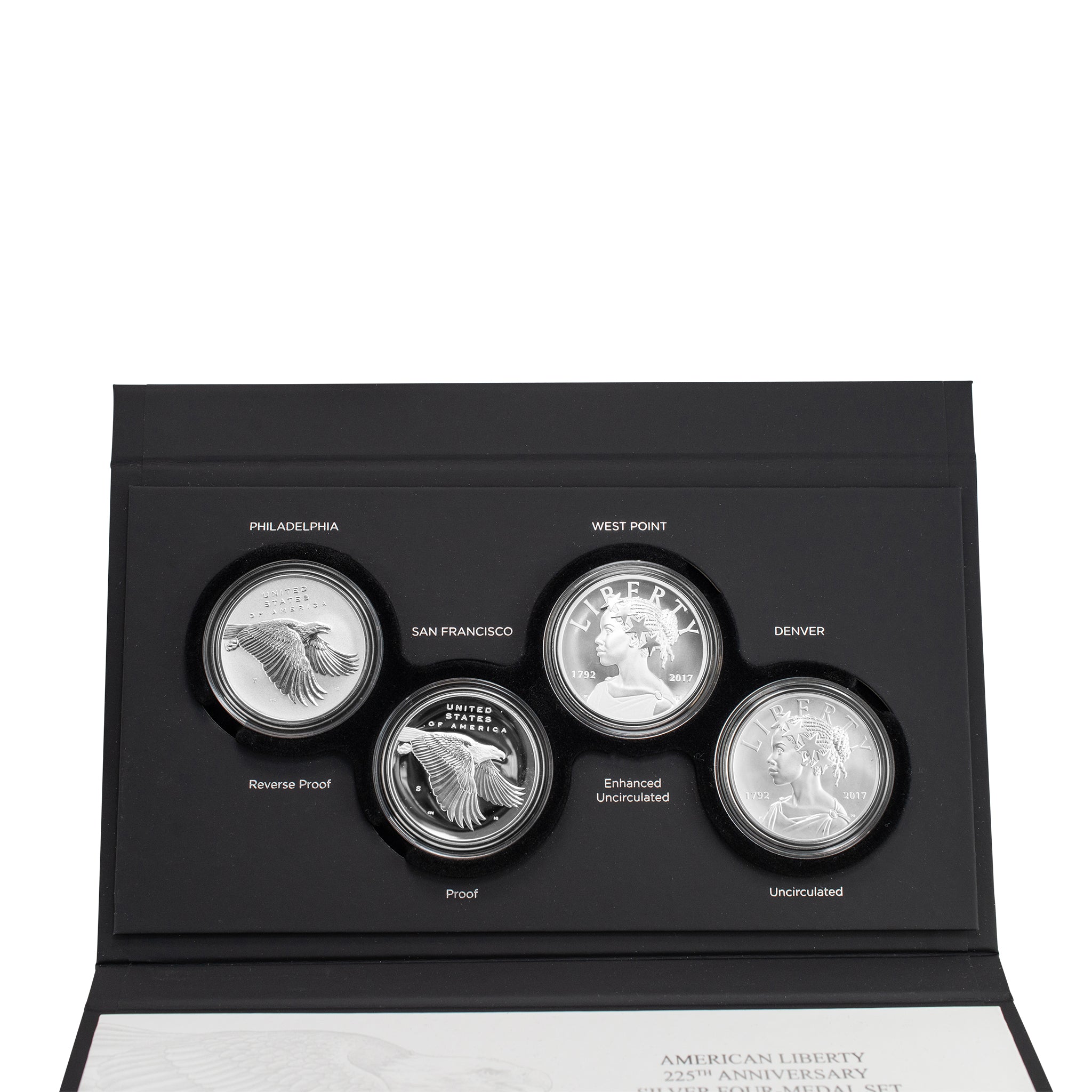 United States Mint 225th Anniversary Silver Proof Set Four Medal Coin Set