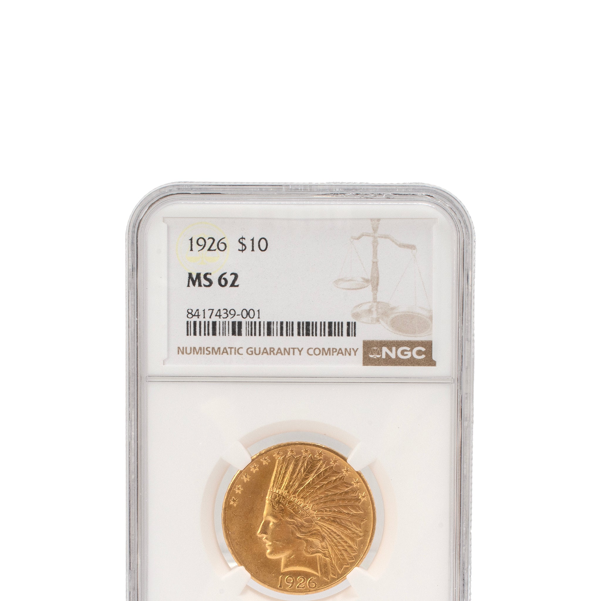 1926 NGC MS 62 Ten Dollars Indian Head Eagle Gold Coin