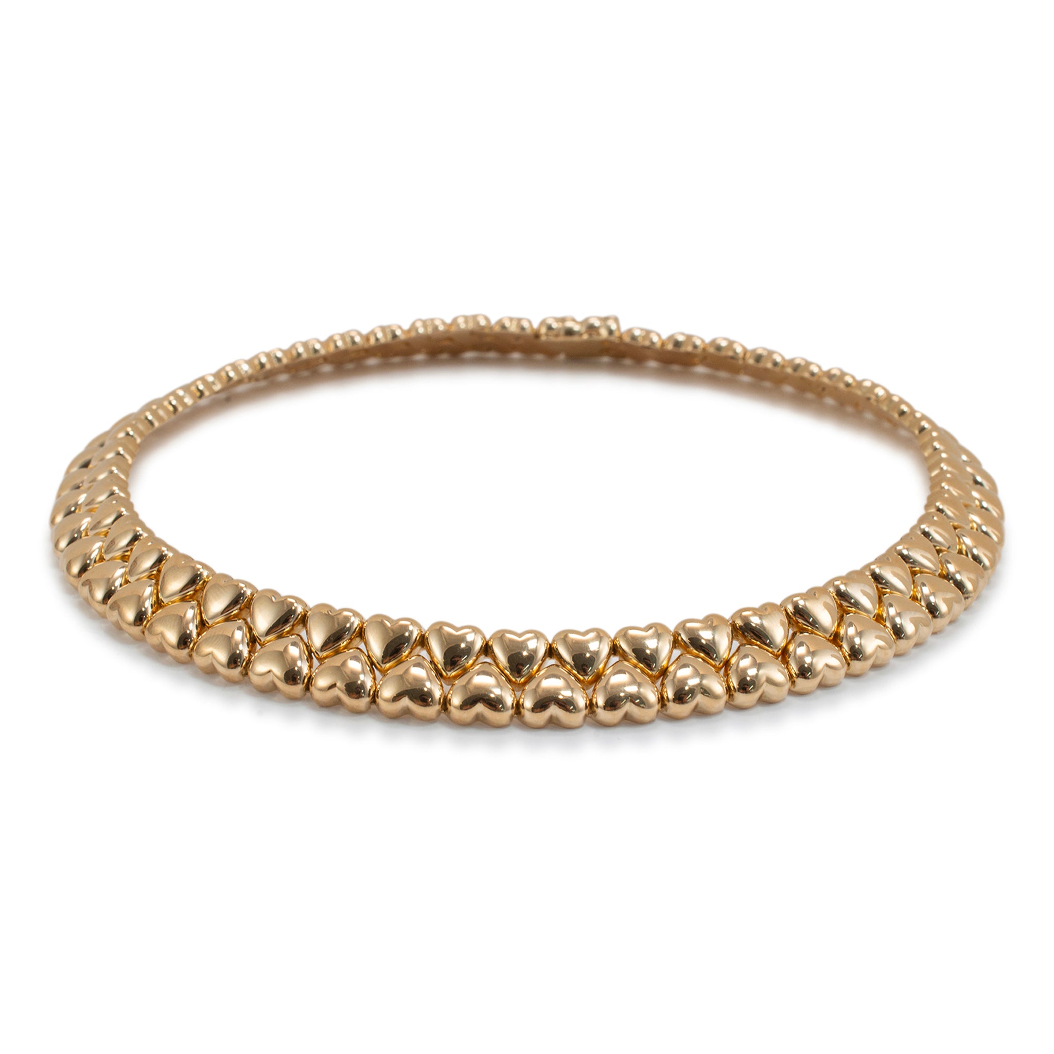 1994 Vintage Cartier Heart Collier 18K Yellow Gold Choker Necklace