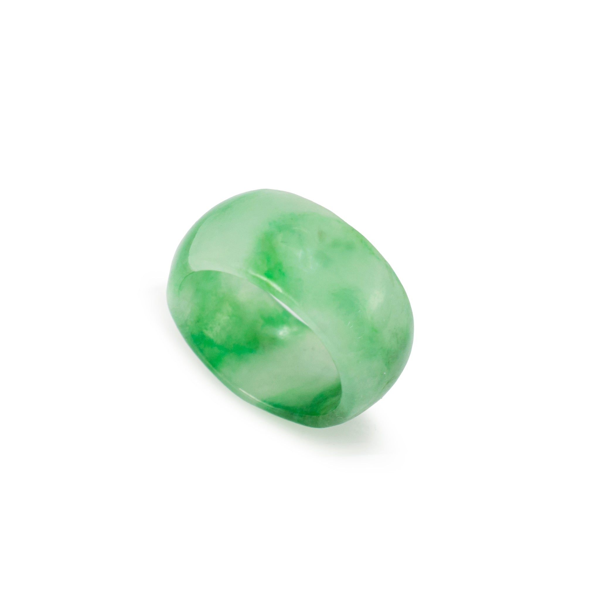 Ladies Natural Green 20.30ct Jadeite Jade Band Ring