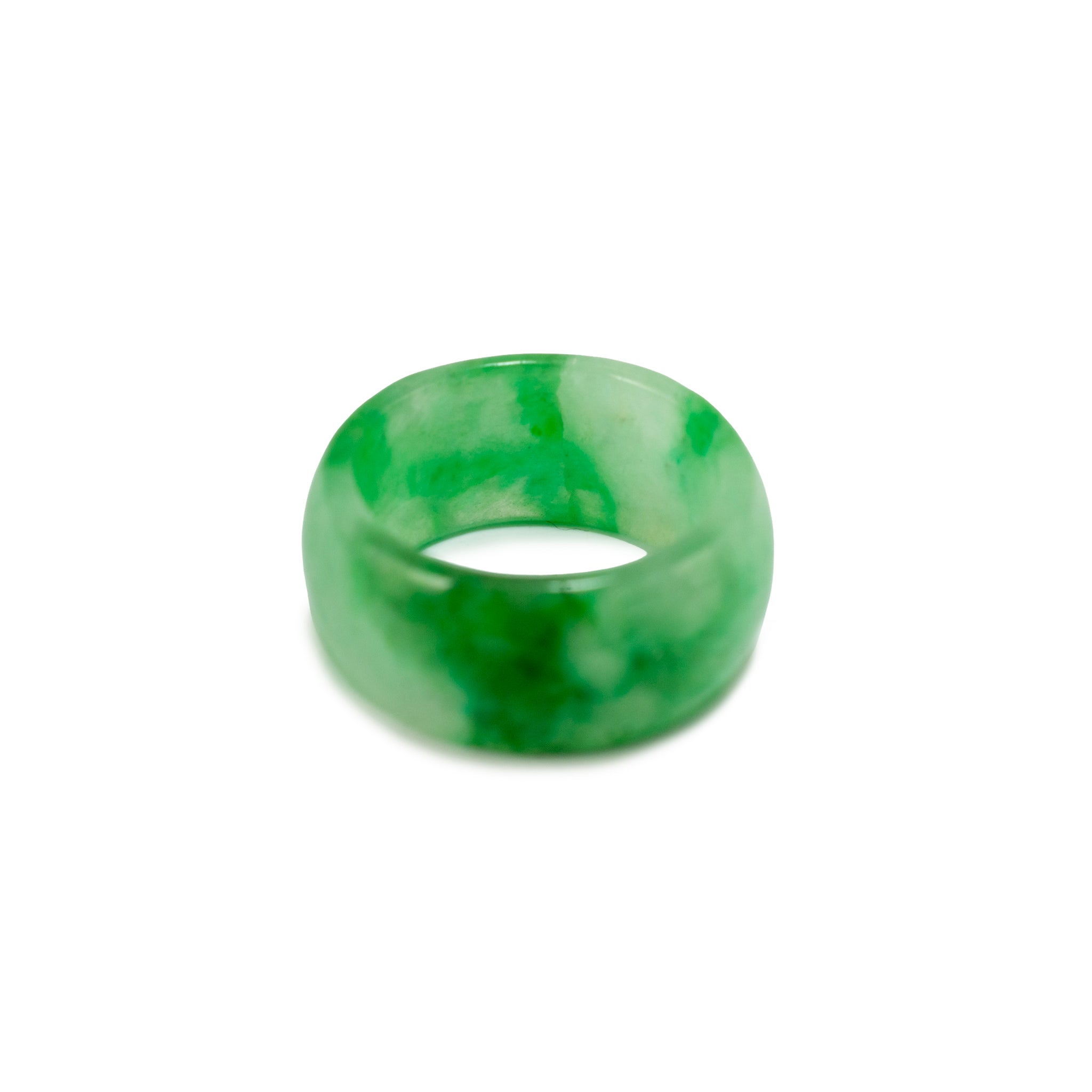 Ladies Natural Green 20.30ct Jadeite Jade Band Ring