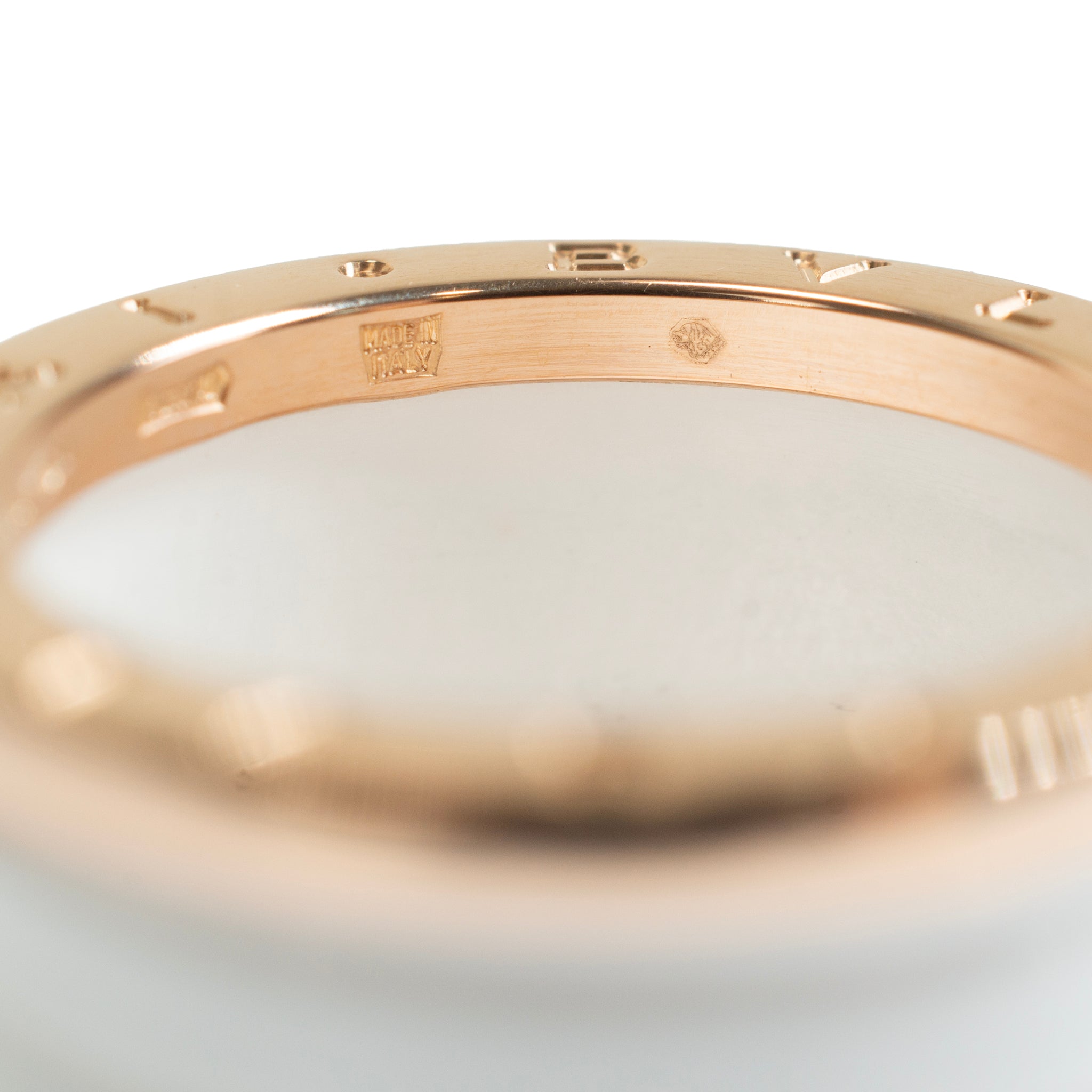 Bvlgari b.zero1 Collection 18K Rose Gold White Ceramic Two Tone 4 Band