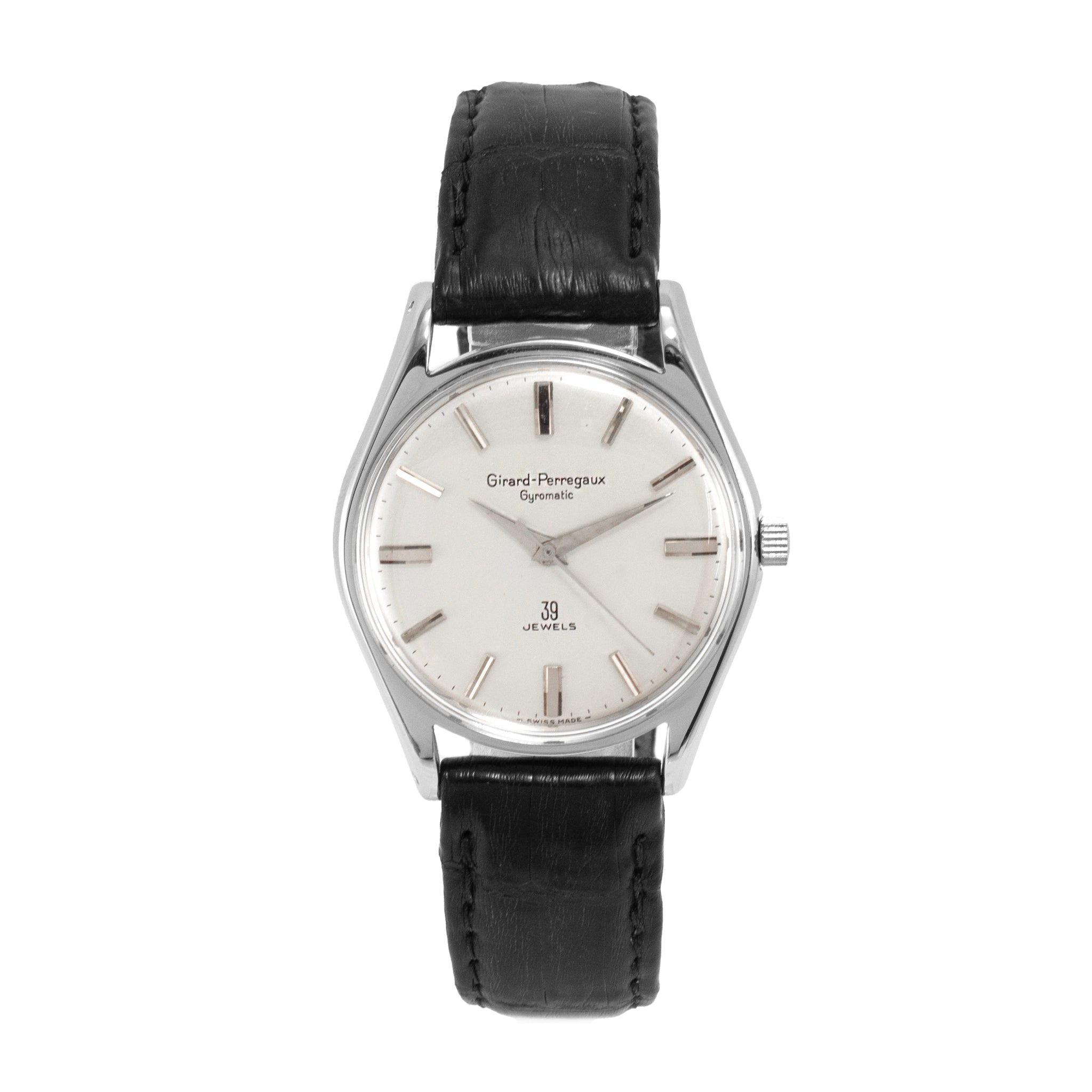 Vintage 1960’s Girard-Perregaux Gyromatic 34MM 39 Jewels Steel Automatic Watch