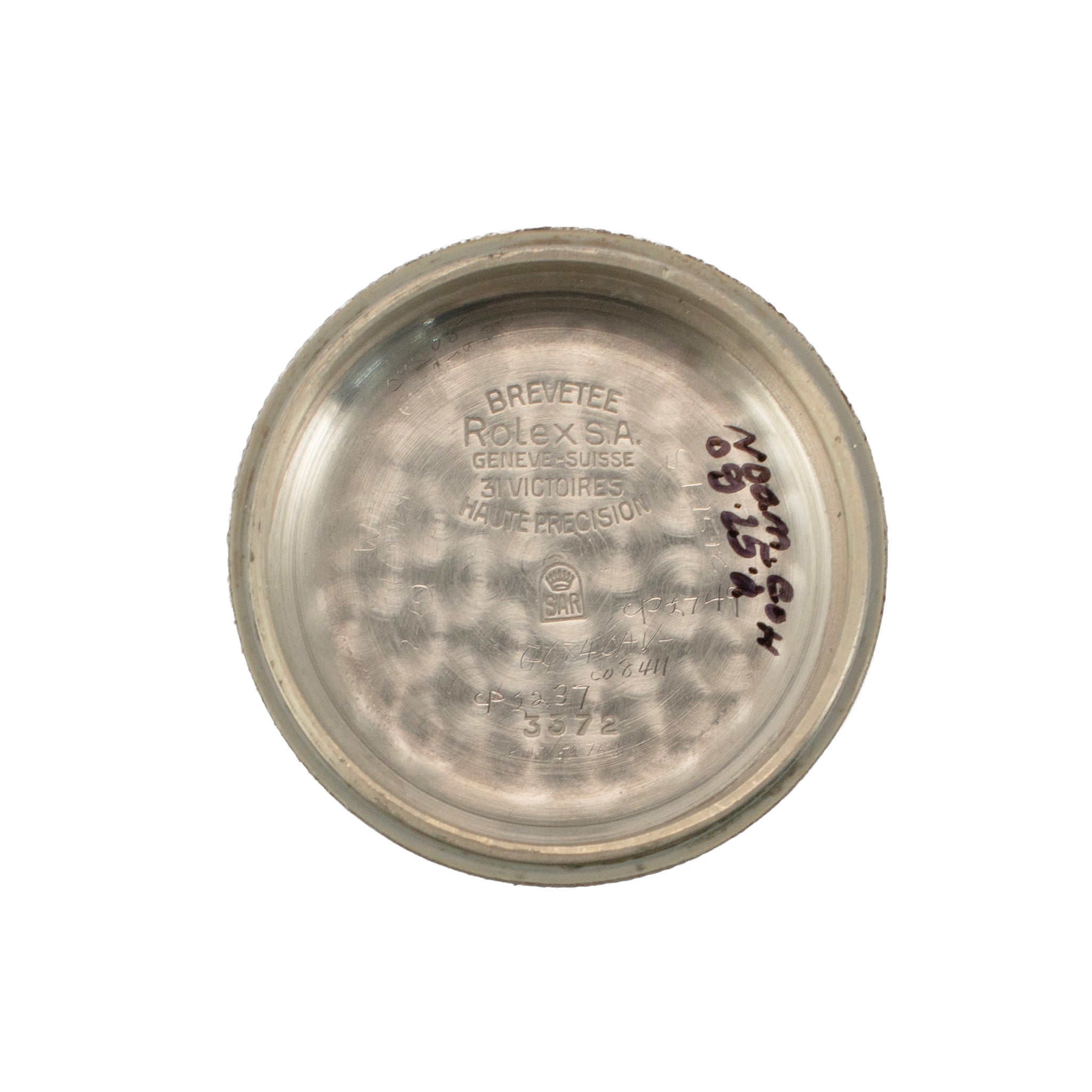 Vintage Rolex Oyster Perpetual 32MM 3372 Brown Bubble Back Steel Automatic Watch