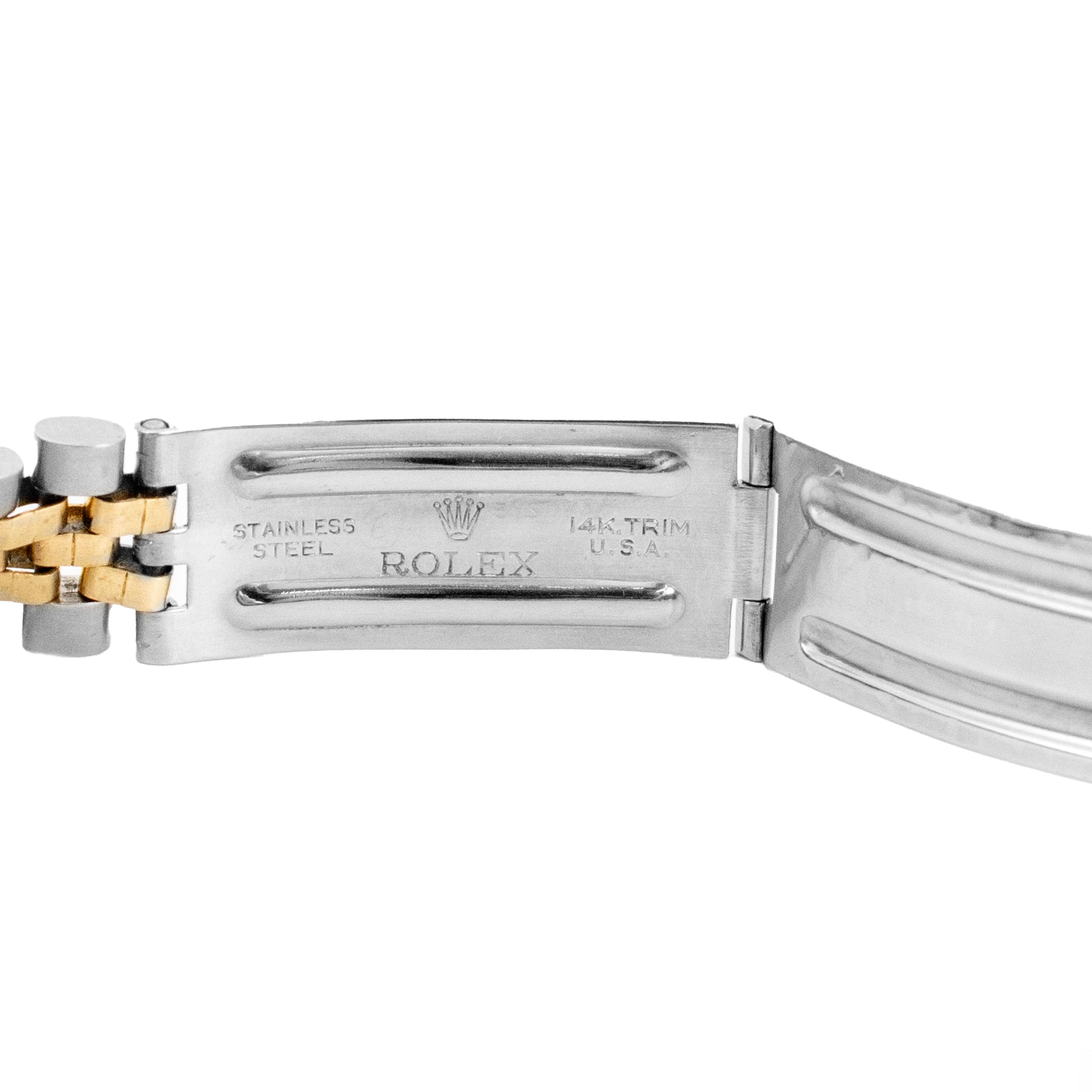 Vintage Rolex Datejust 36MM 1603 Blue Shantung Dial Jubilee Gold Steel Watch