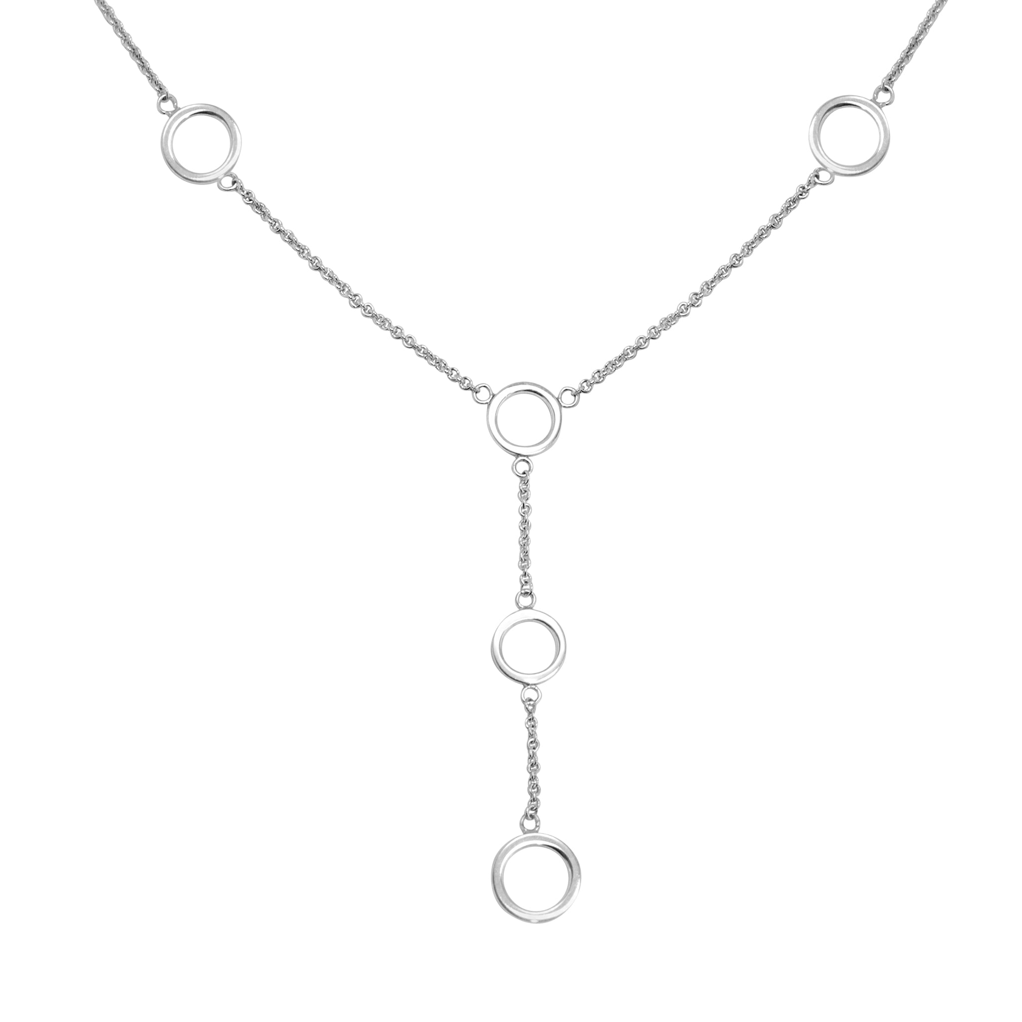Tiffany & Co. 925 Sterling Silver Multi Circles Lariat Station Necklace
