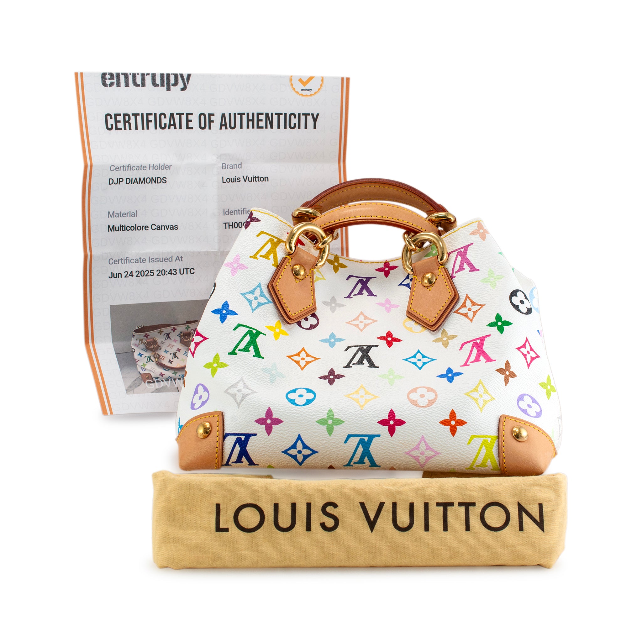 Vintage Louis Vuitton Monogram Multicolor Audra M40047 White Handbag