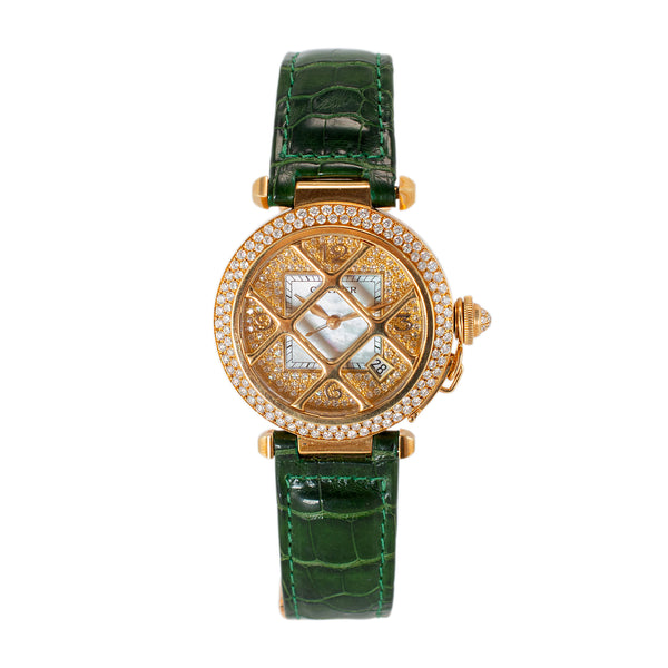 Cartier Pasha 38MM 2401 18K Yellow Gold Diamond Bezel Dial Automatic Watch