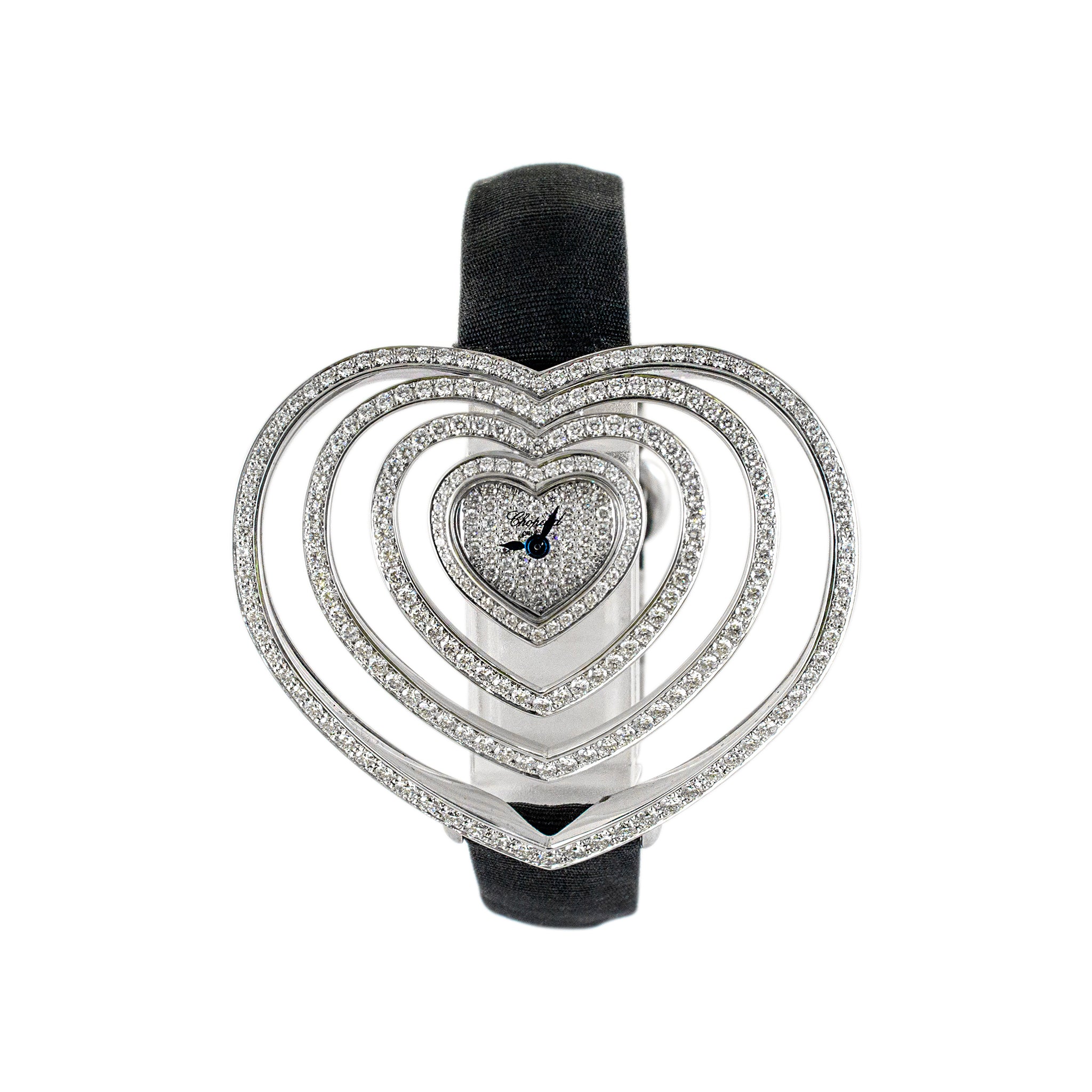 Chopard Heart Shaped Diamond 13/7172-20 48MM 18K White Gold Quartz Watch