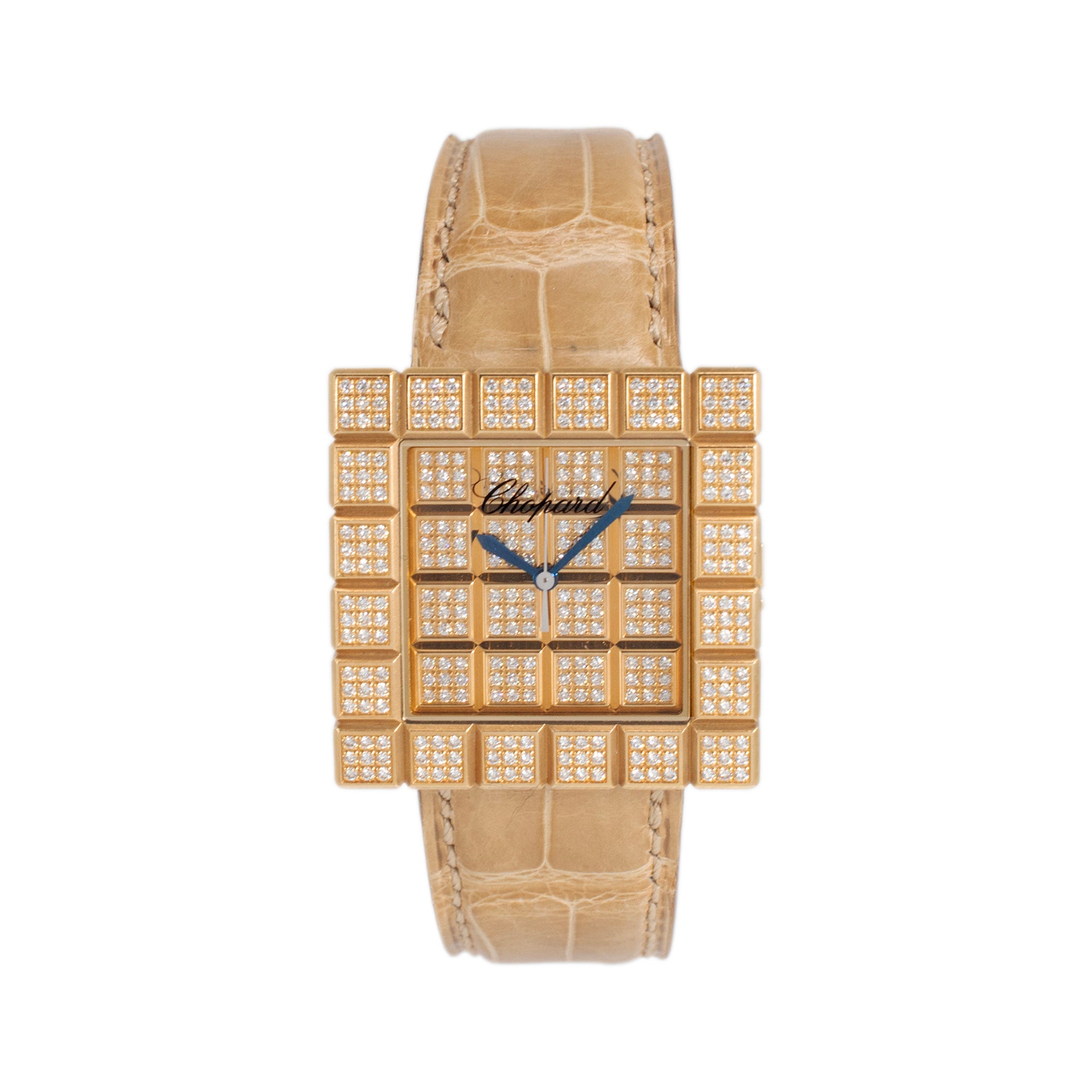 Chopard Ice Cube 32MM 13/6858 18K Yellow Gold Diamond Quartz Watch