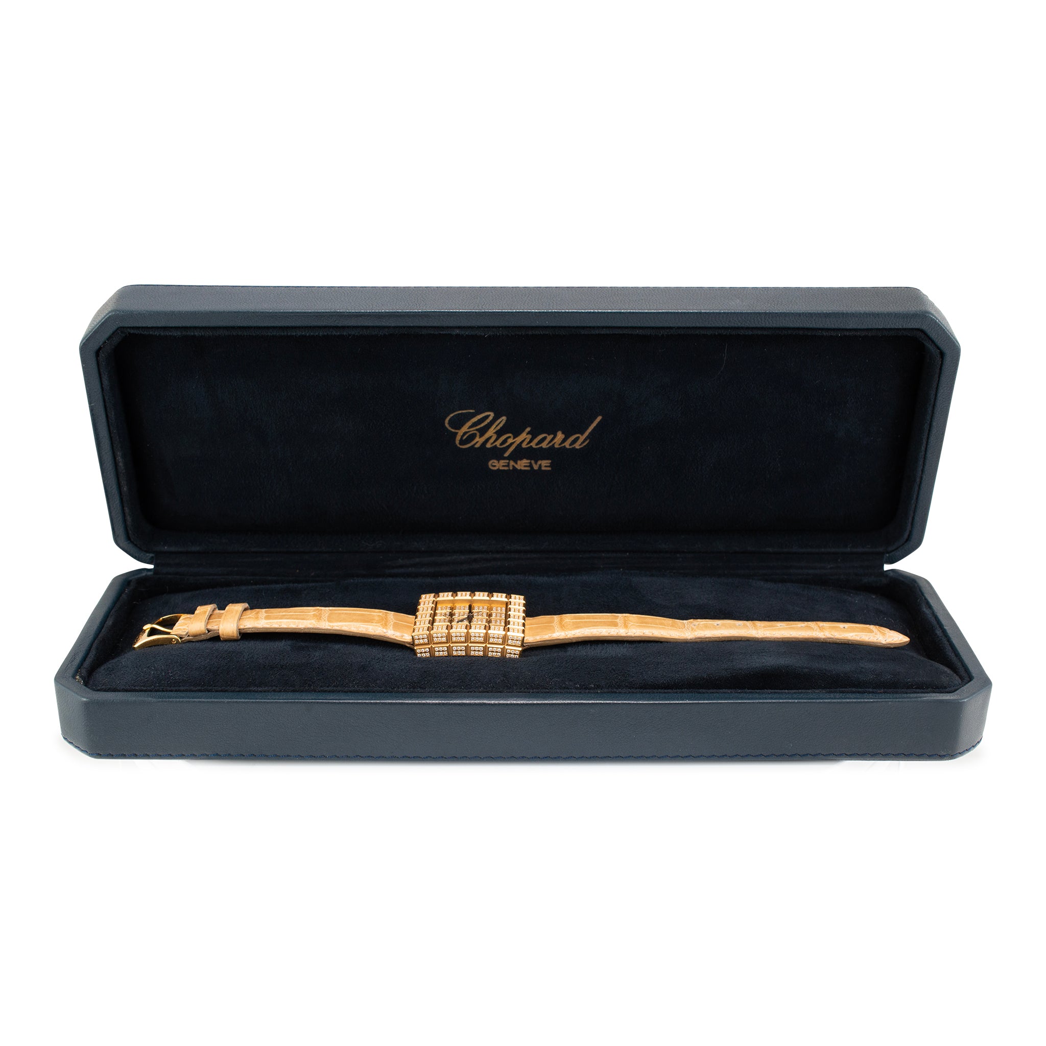 Chopard Ice Cube 32MM 13/6858 18K Yellow Gold Diamond Quartz Watch