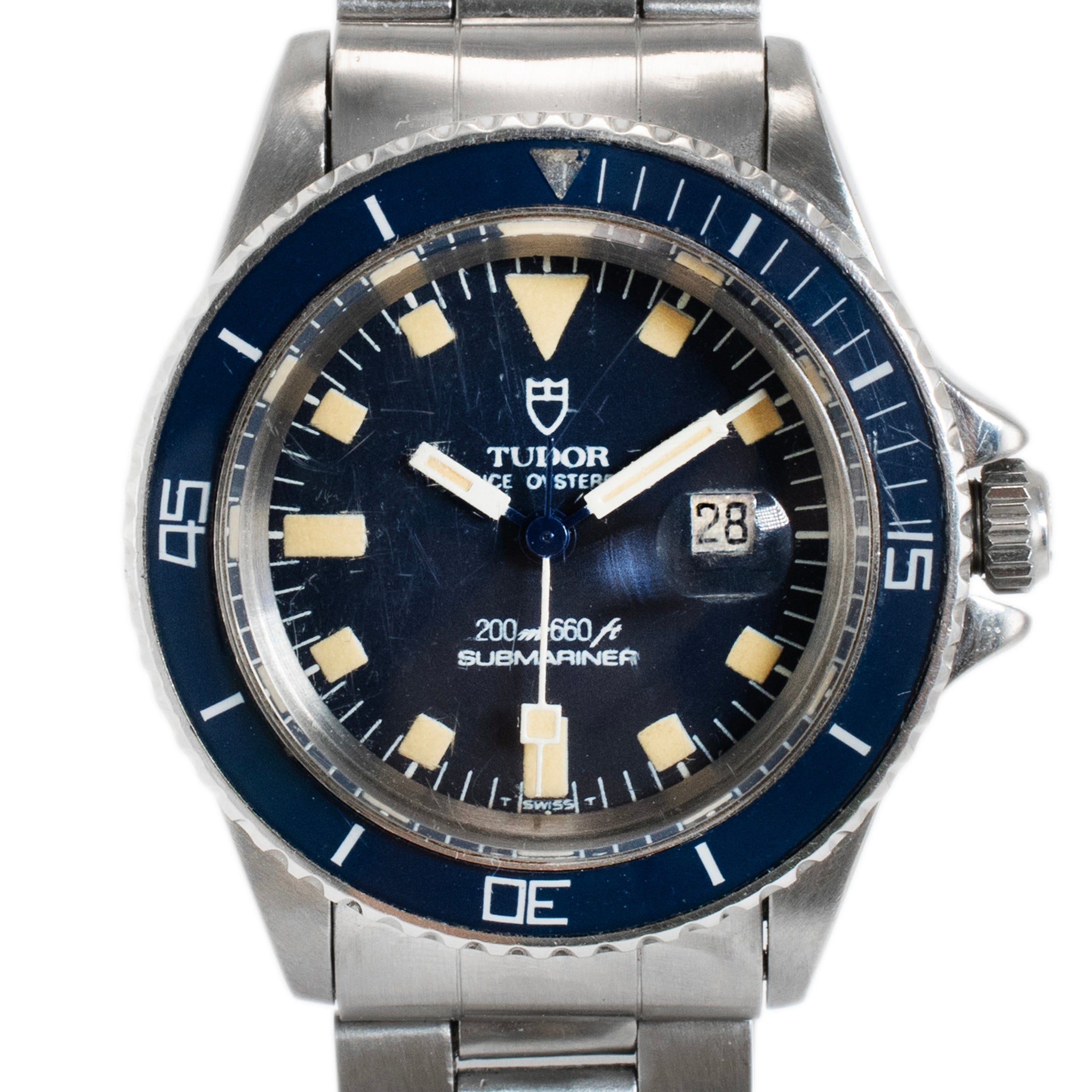 Vintage 1982 Tudor Prince Oysterdate Mini Submariner 33MM 94400 Blue Steel Watch