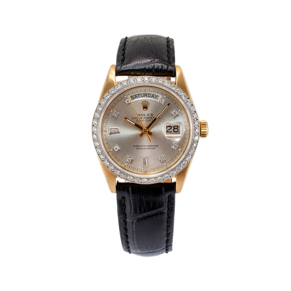 1978 Rolex Day-Date 36MM 18048 18K Yellow Gold Diamond Dial and Bezel Watch