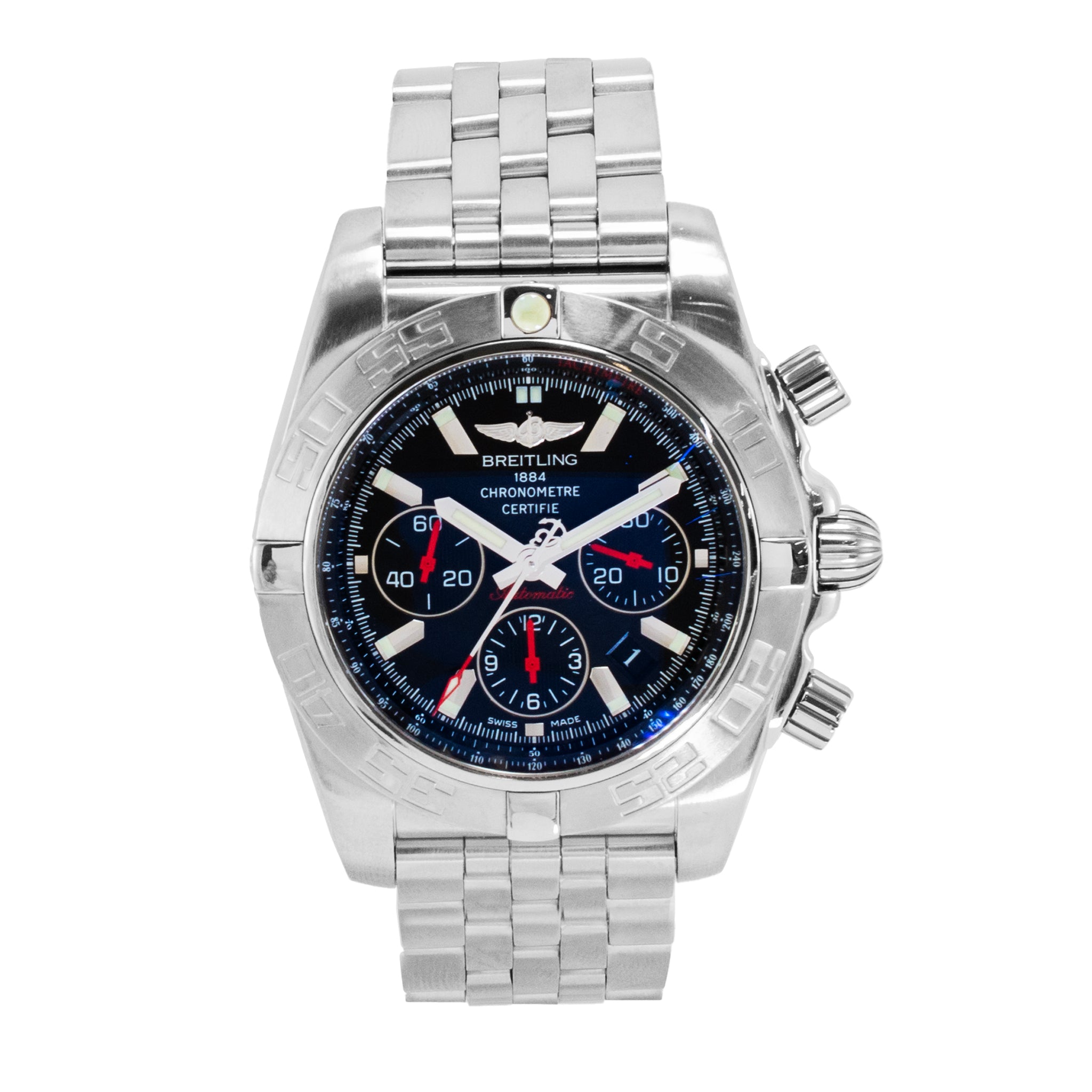 Breitling Chronomat 44MM AB0111 Automatic Black Dial Stainless Steel Watch