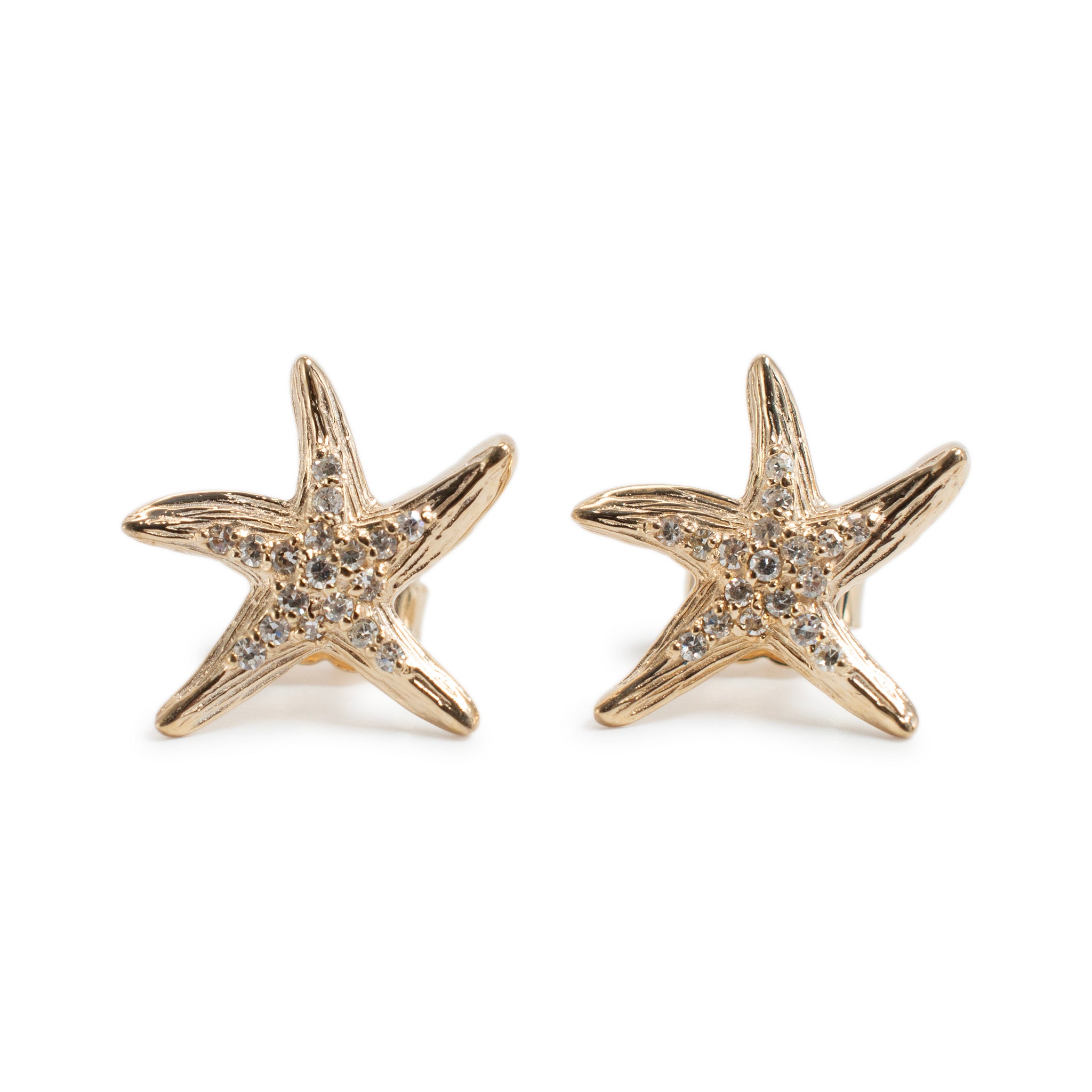 Effy Seaside 14K Yellow Gold Diamond Starfish Stud Earrings