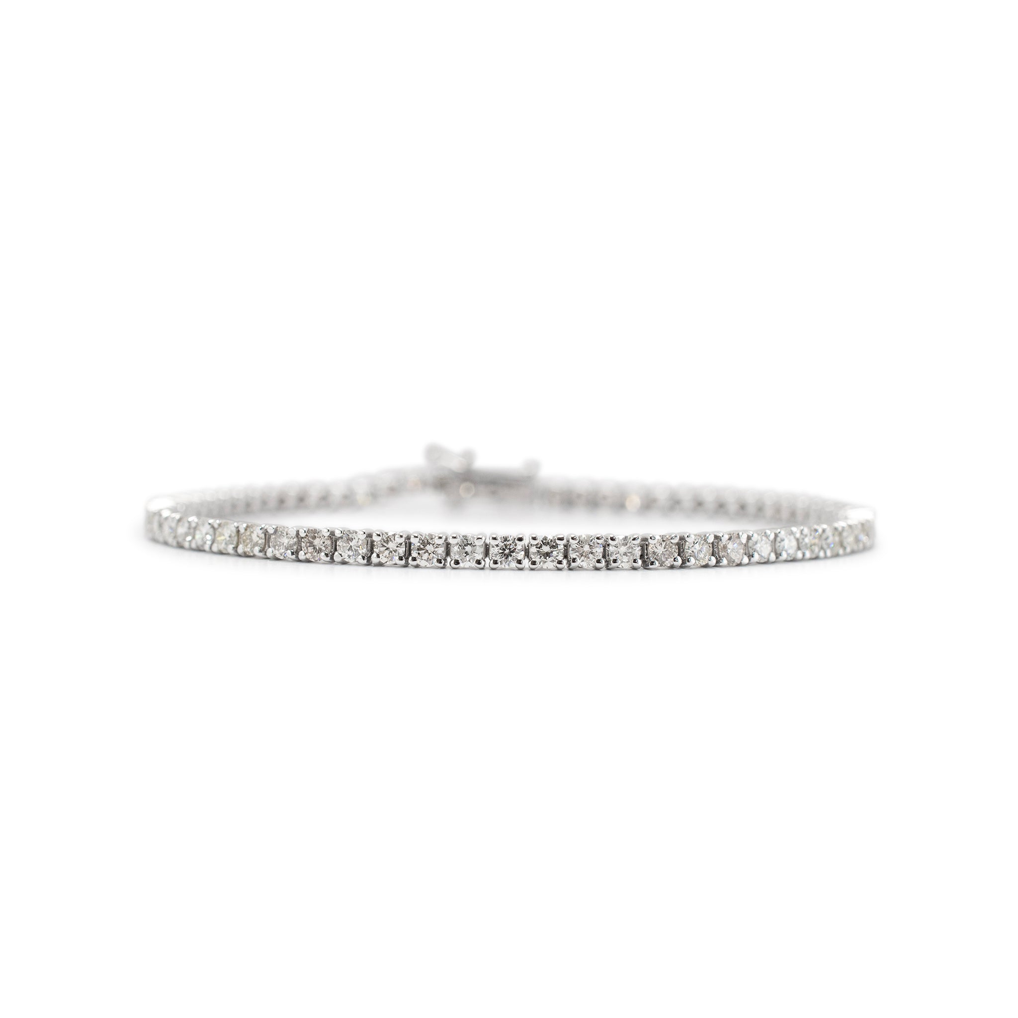 14K White Gold 4-Prong 3.30ct Diamond Tennis Bracelet