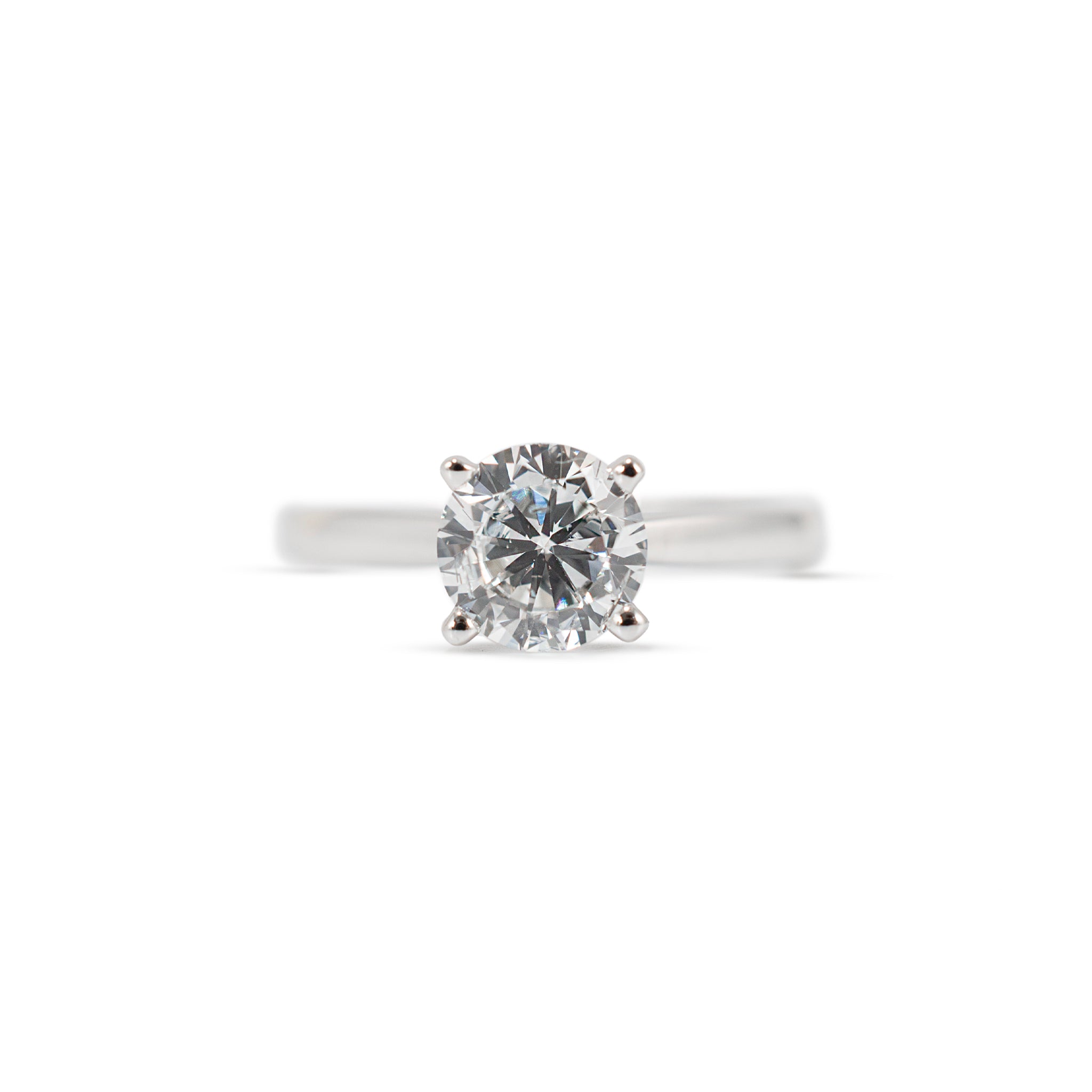 Ladies 10K White Gold 1.10ct Lab Grown Diamond Solitaire Engagement Ring