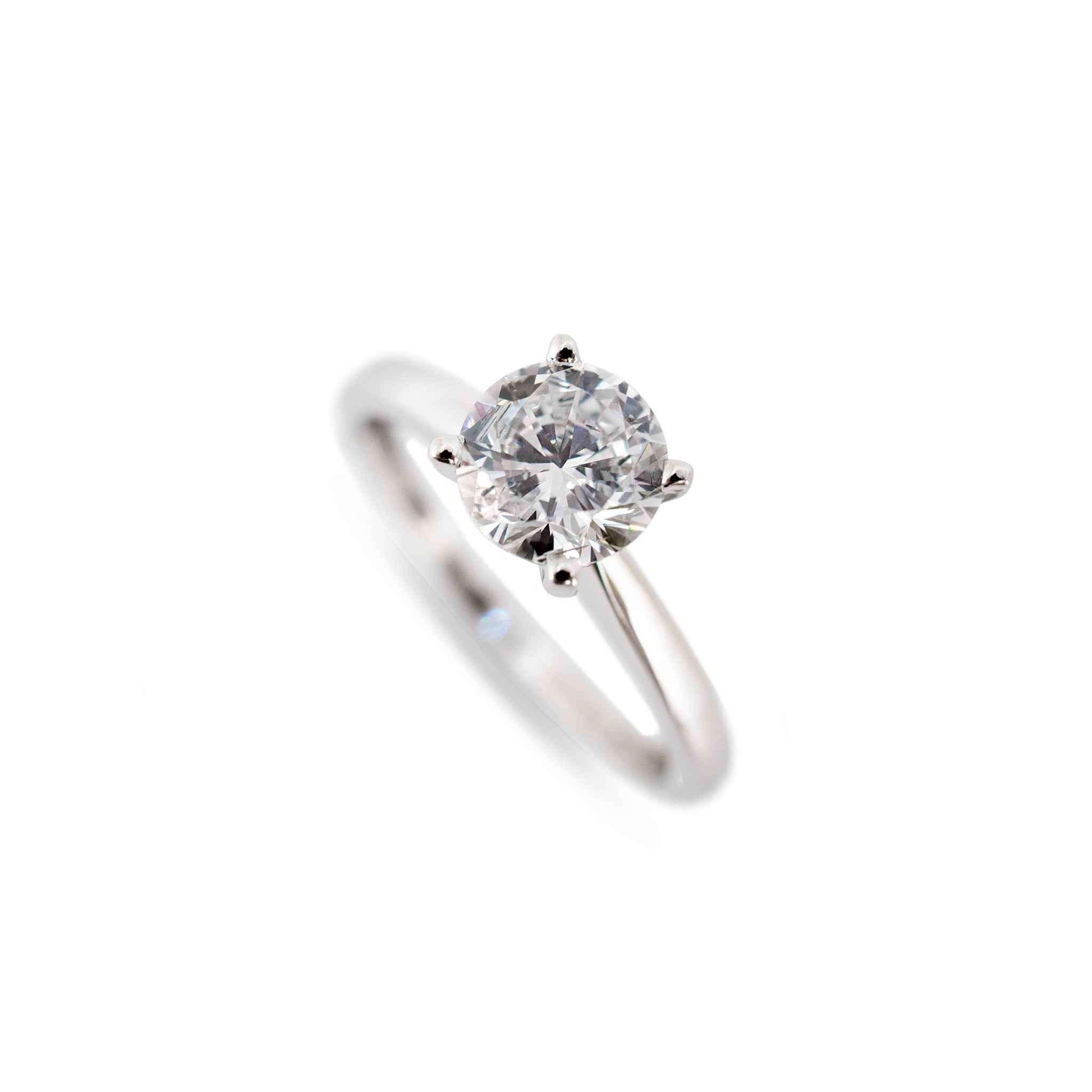 Ladies 10K White Gold 1.10ct Lab Grown Diamond Solitaire Engagement Ring