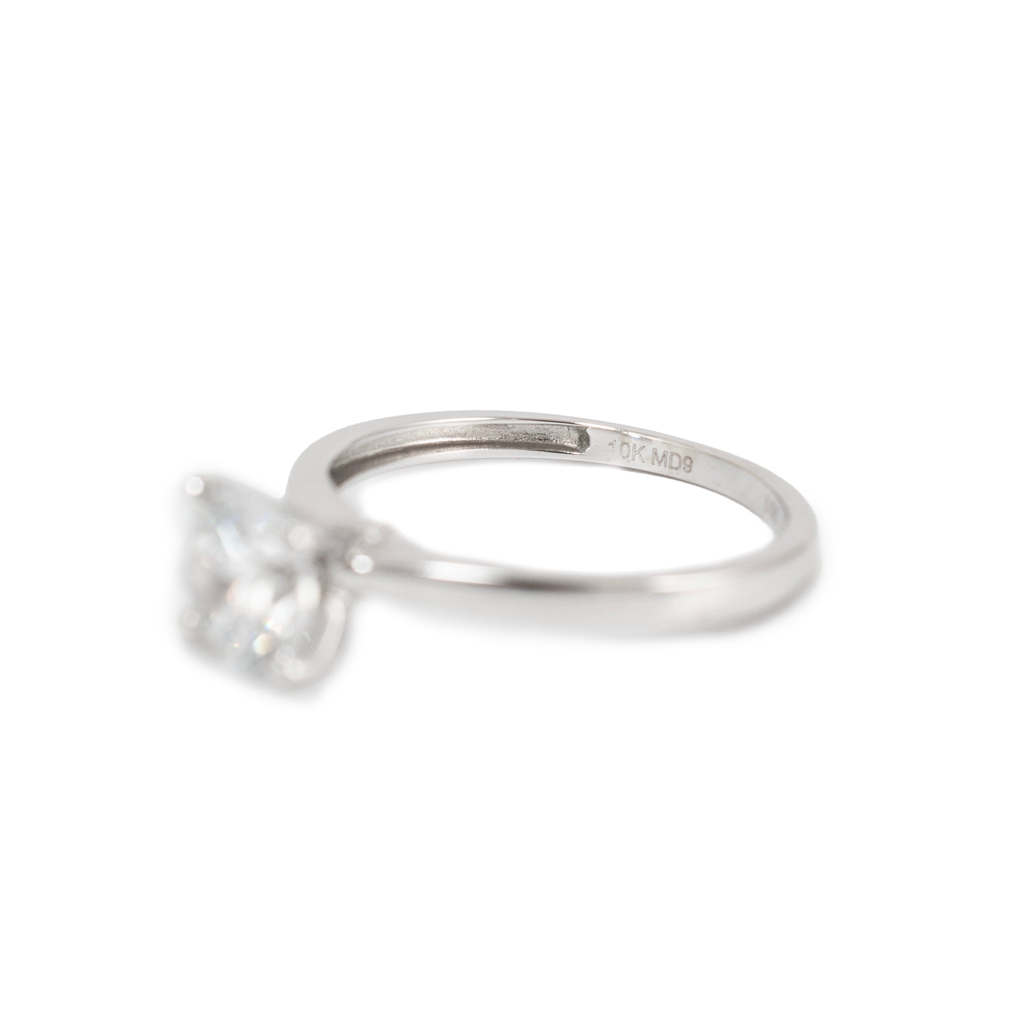 Ladies 10K White Gold 1.10ct Lab Grown Diamond Solitaire Engagement Ring