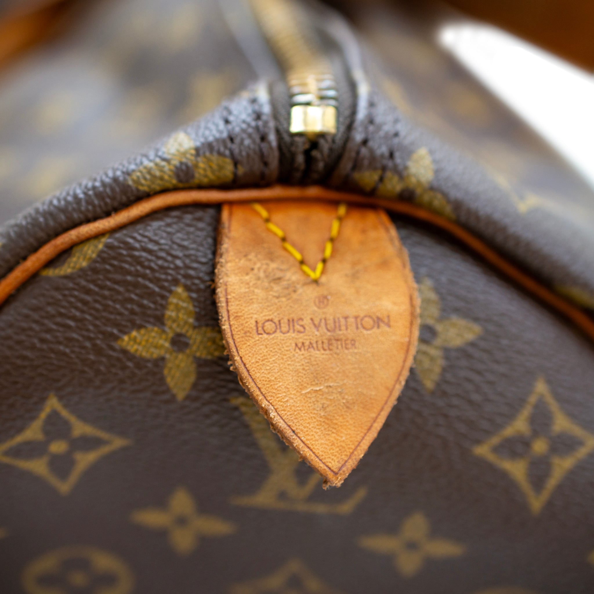 Vintage Louis Vuitton Keepall 55 Monogram Leather Top Handle Travel Bag