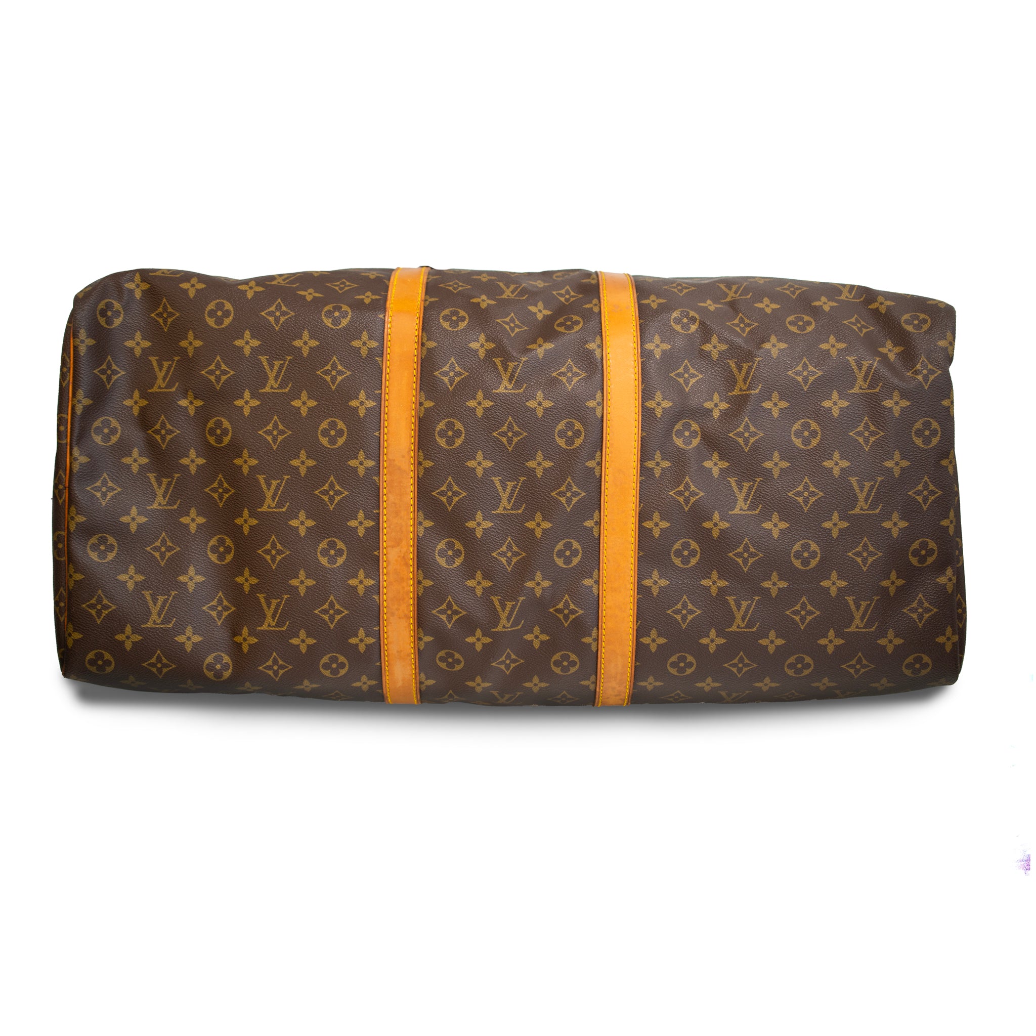 Vintage Louis Vuitton Keepall 55 Monogram Leather Top Handle Travel Bag