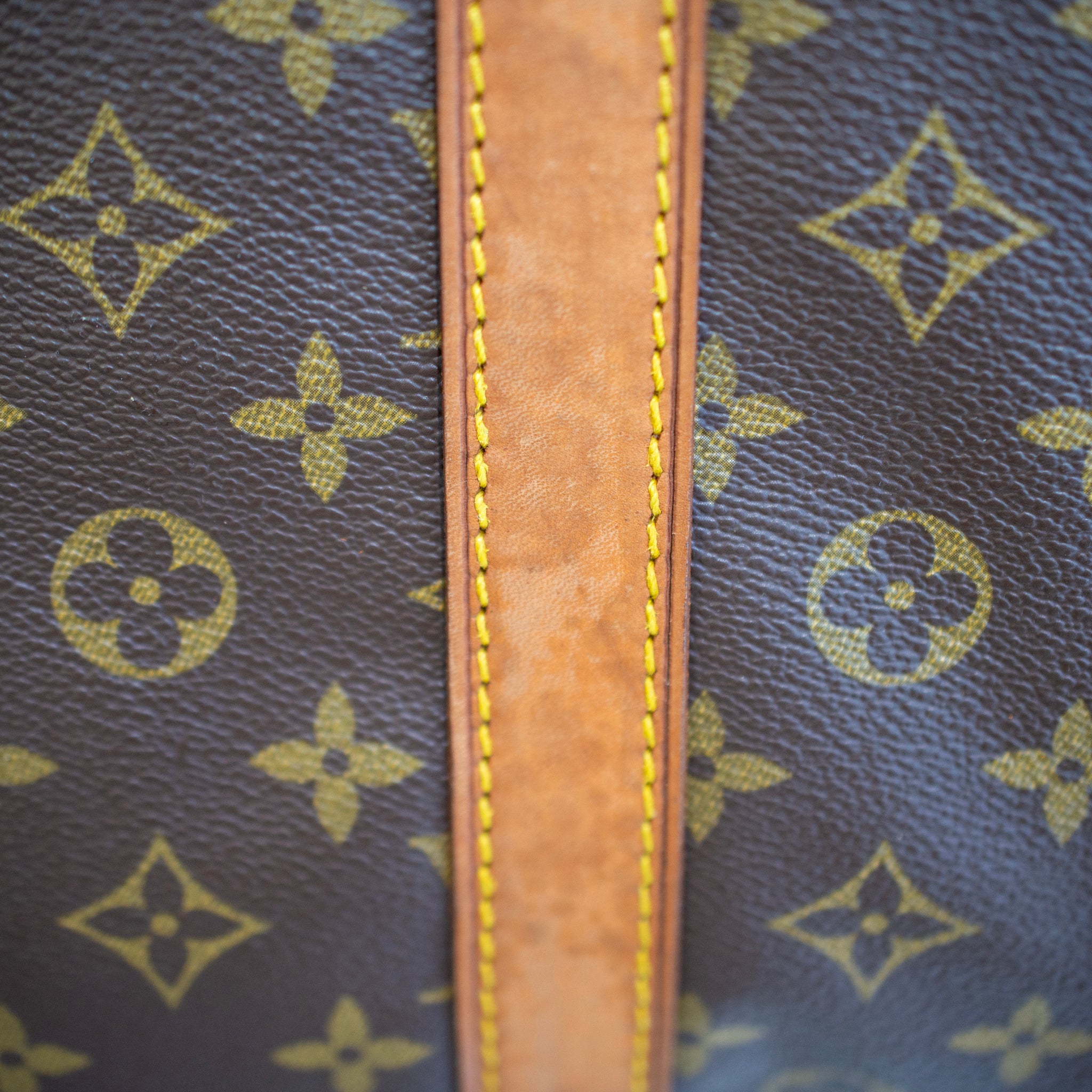 Vintage Louis Vuitton Keepall 55 Monogram Leather Top Handle Travel Bag