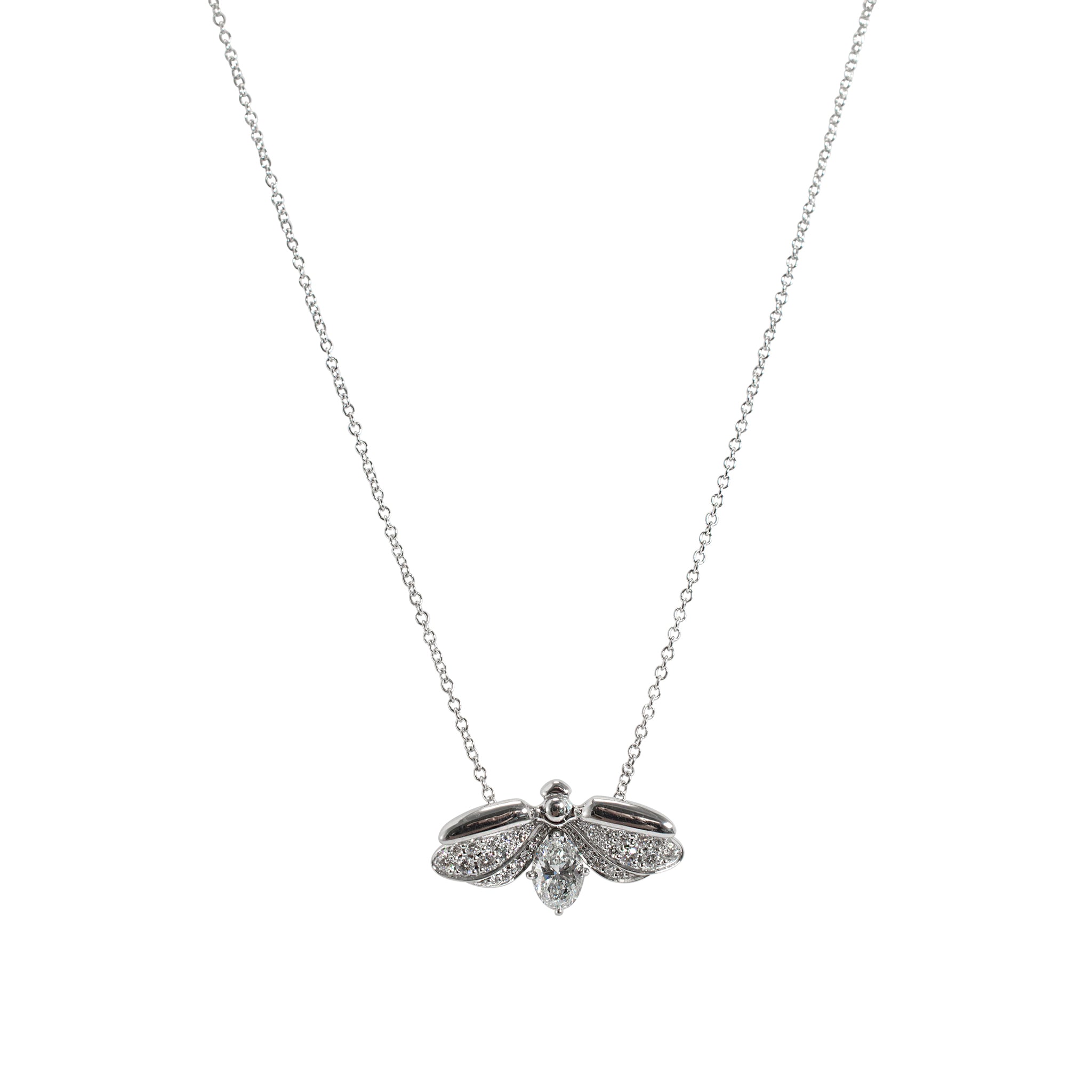 Tiffany & Co. Paper Flowers Collection Platinum Diamond Firefly Pendant Necklace