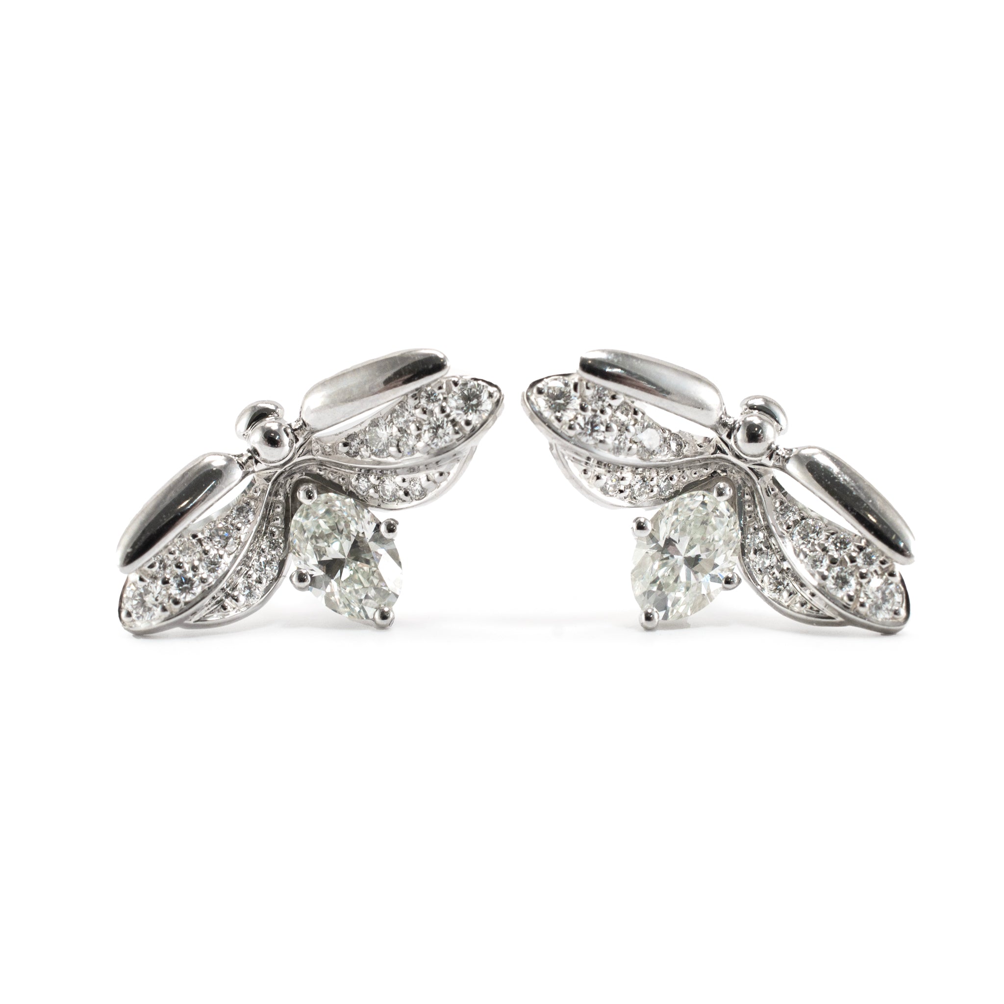 Tiffany & Co. Paper Flowers Collection Platinum Diamond Firefly Stud Earrings