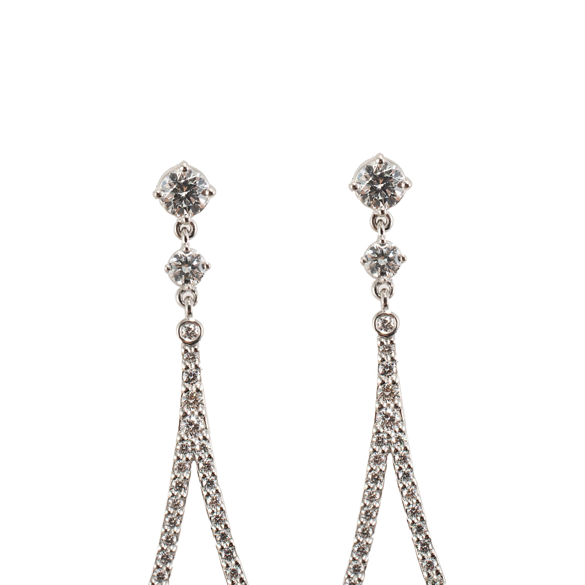 Tiffany & Co. Enchant Scroll 950 Platinum Diamond Chandelier Dangle Earrings