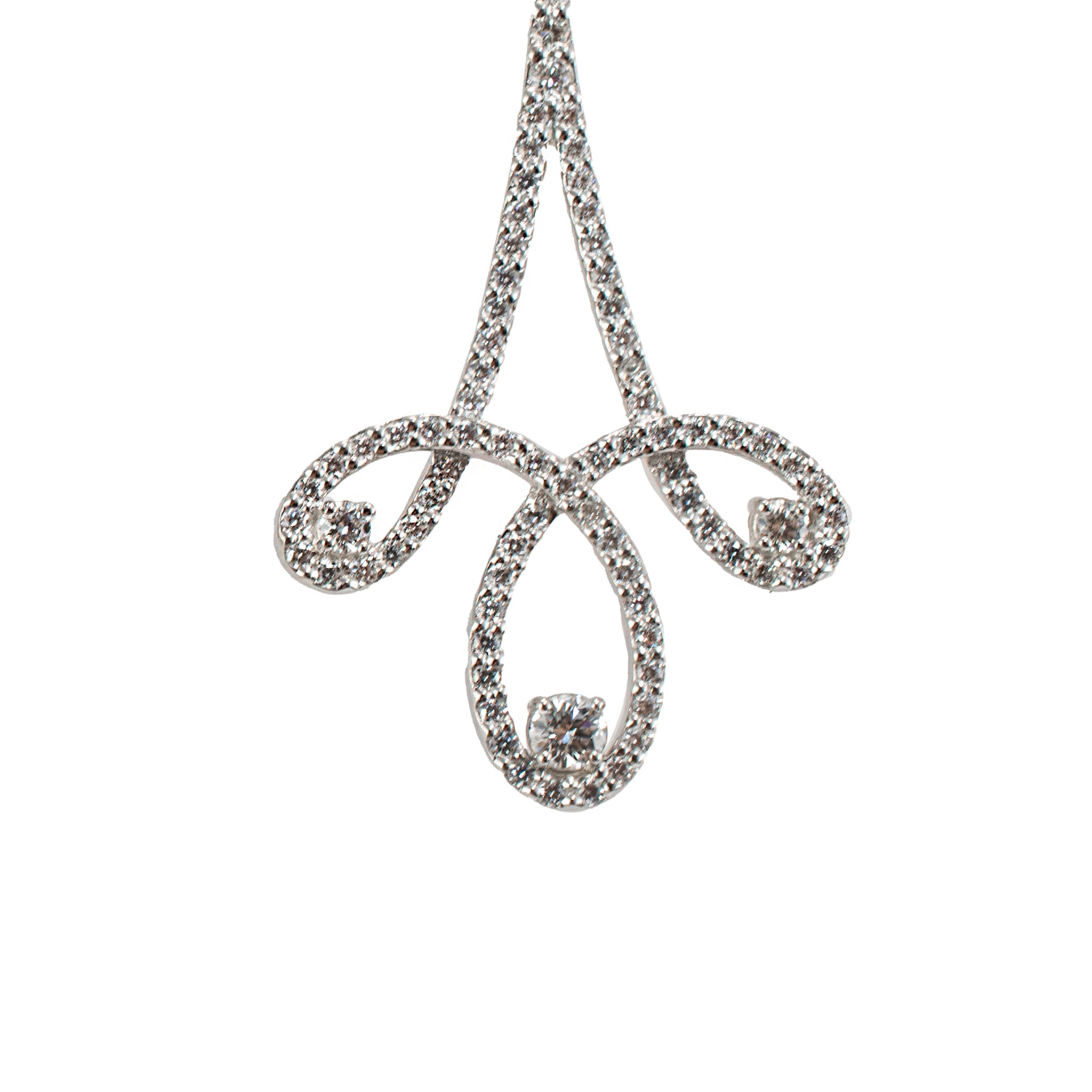 Tiffany & Co. Enchant Scroll 950 Platinum Diamond Chandelier Dangle Earrings