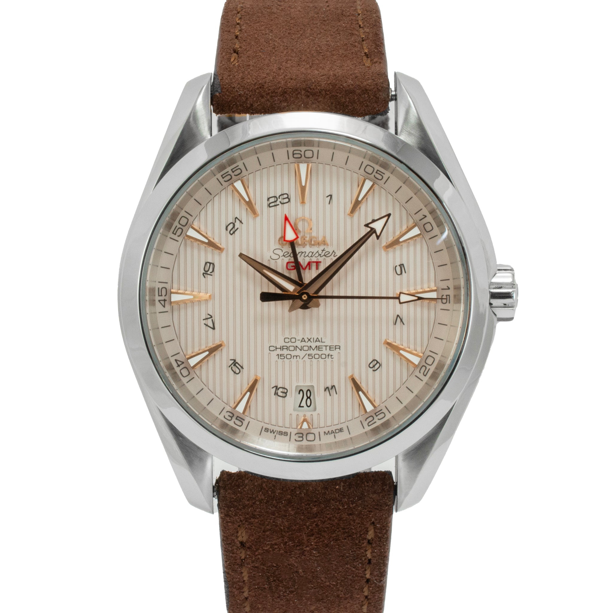 中古 オメガ OMEGA 231.13.43.22.02.004 シルバータペストリー メンズ 腕時計 Omega Seamaster Aqua Terra Gmt 43MM 231.13.43.22.02.004 Silver Dial St