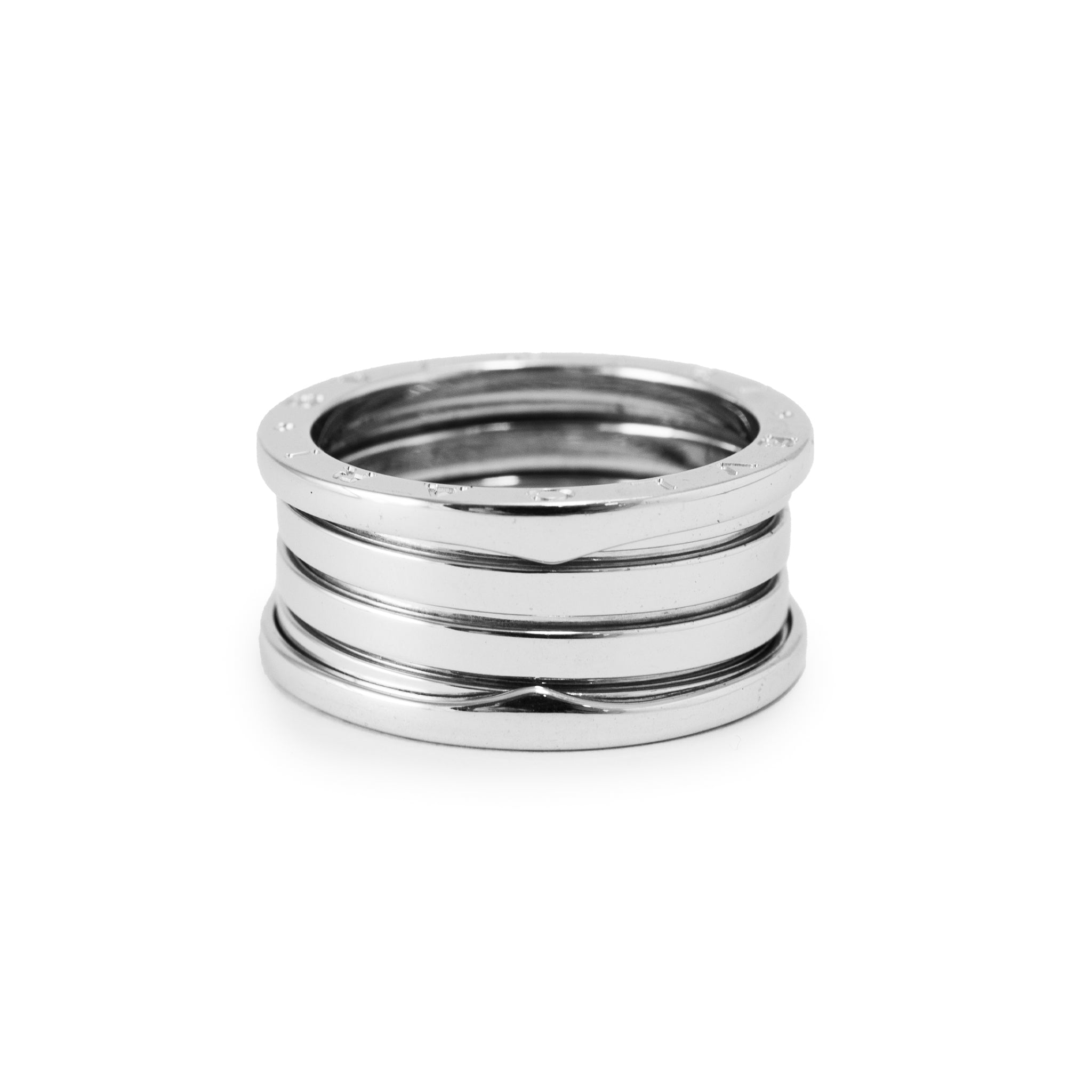 Men’s Bvlgari B.zero1 18K White Gold Four Band Ring