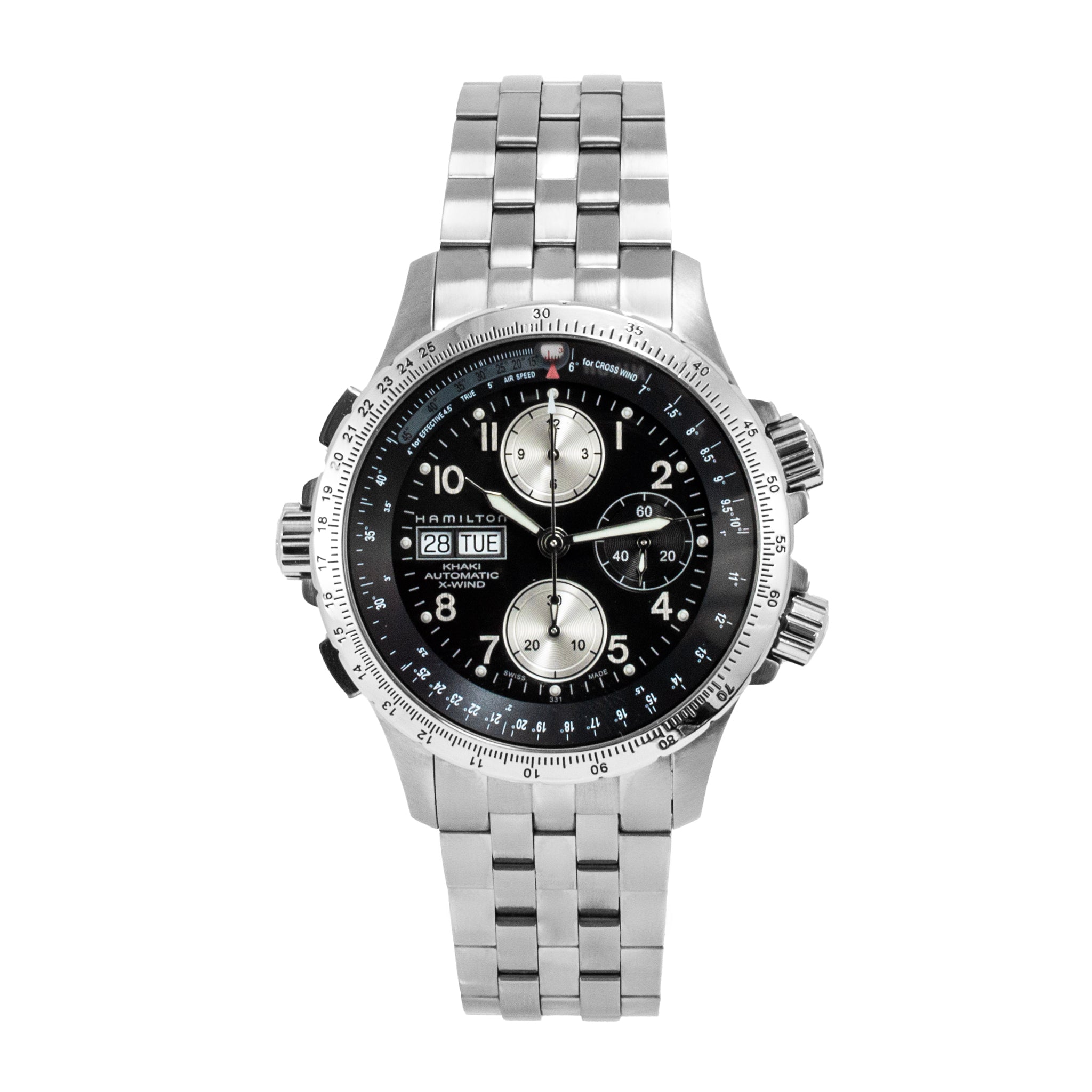 Hamilton Khaki X-Wind 44MM H776160 Black Dial Arabic Automatic Steel Watch