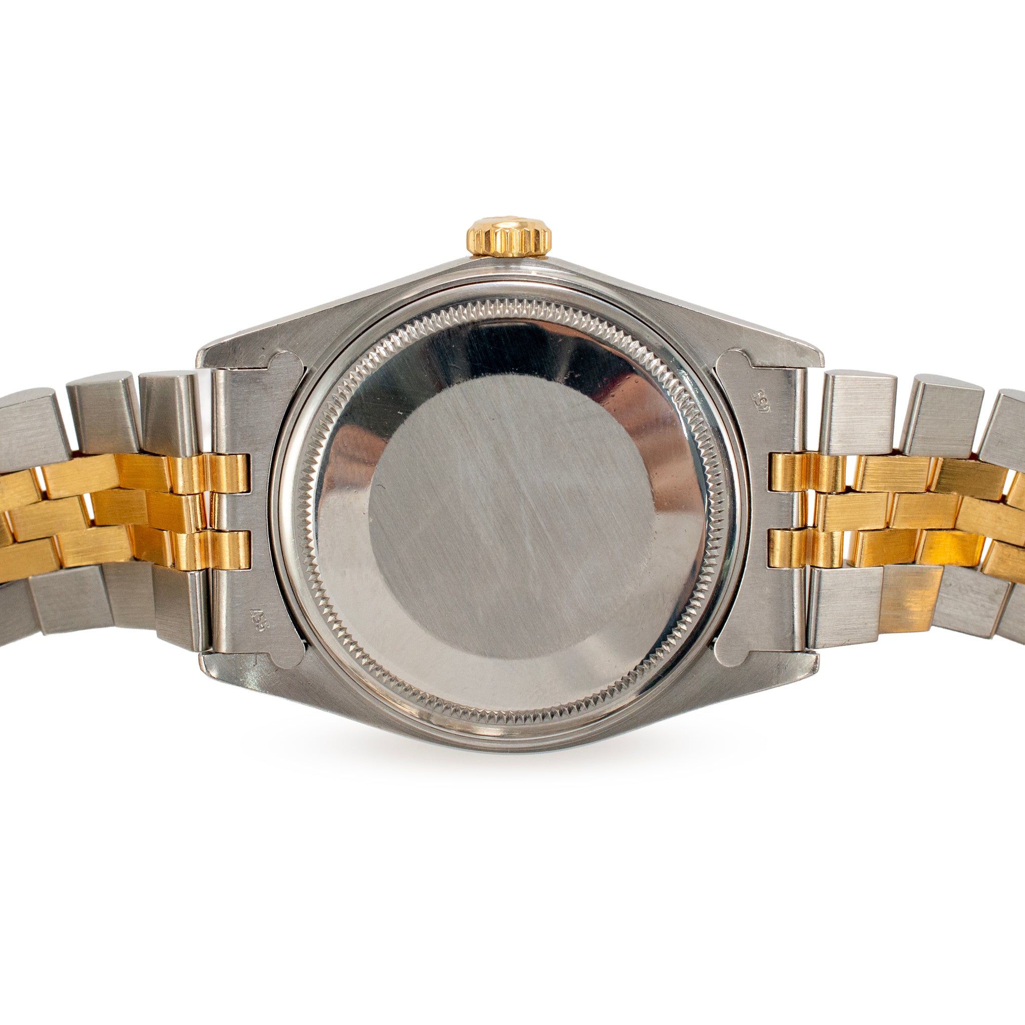 Rolex Datejust 36MM 16013 Champagne Tapestry Jubilee Fluted 18K Gold Steel Watch