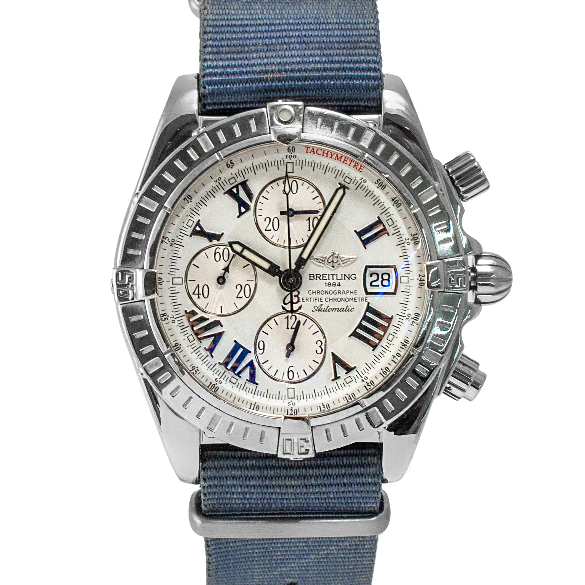 Breitling Chronomat Evolution 43.5mm A13356 NATO Strap Steel Automatic Watch