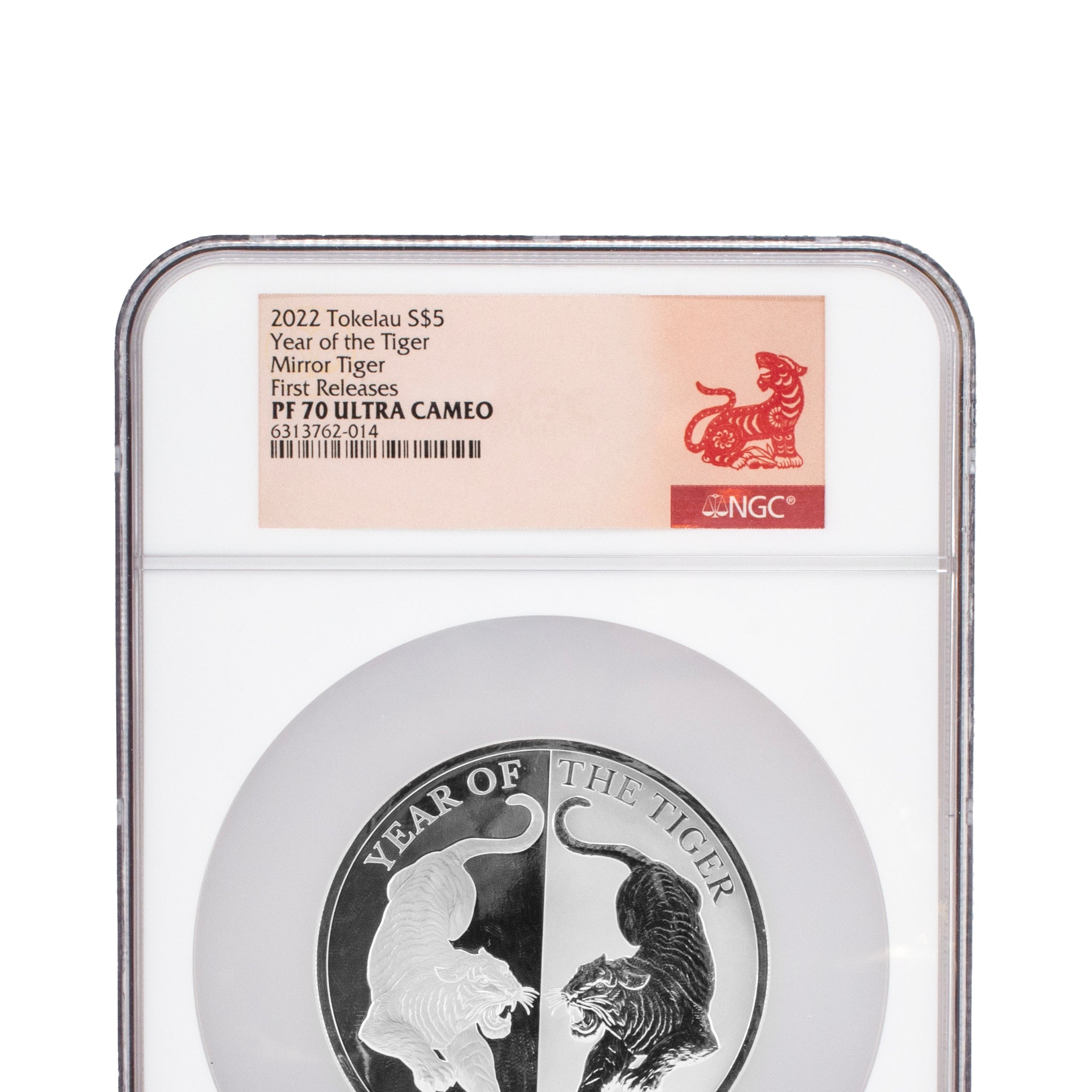 2022 Great Britain 1 Oz PF 70 Ultra Cameo NGC 5$ Mirror Tiger Fine Silver Coin